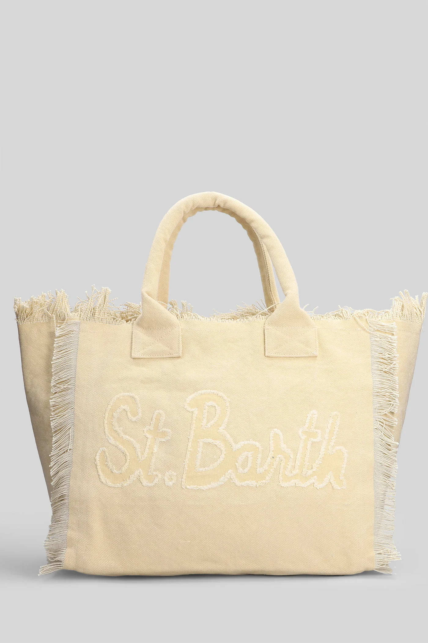 Vanity Patch Tote in beige canvas