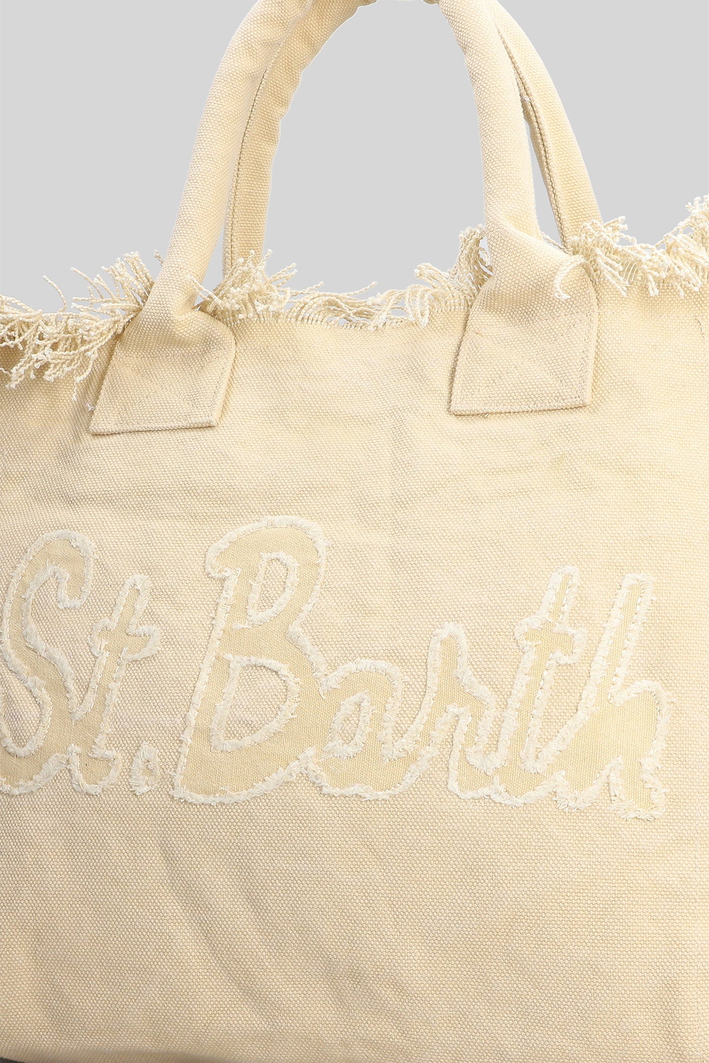 Vanity Patch Tote in beige canvas - Image 4