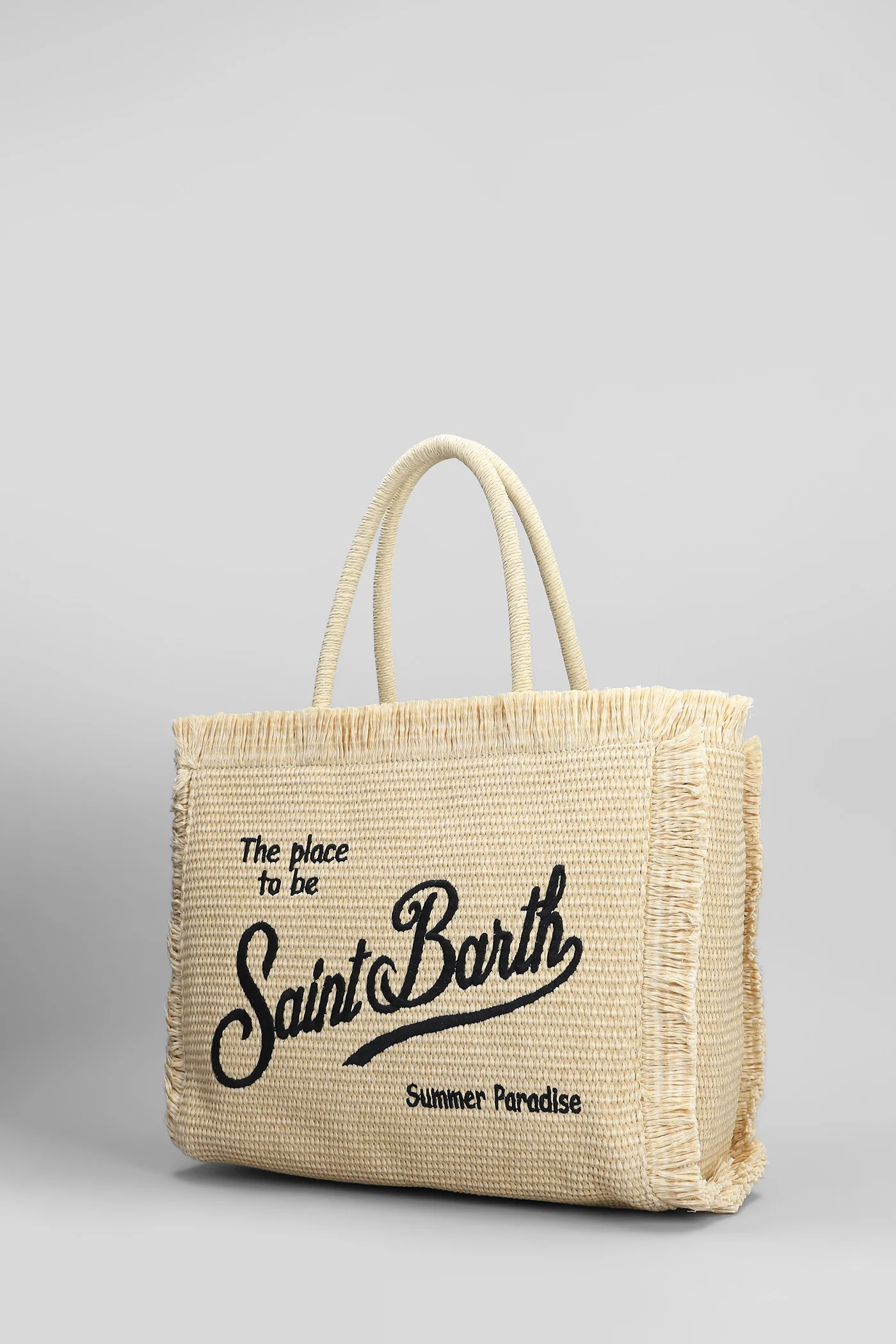 Vanity straw n Tote in beige raffia - Image 2