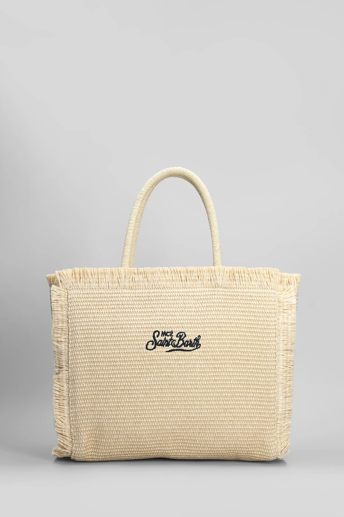 Vanity straw n Tote in beige raffia - Image 3