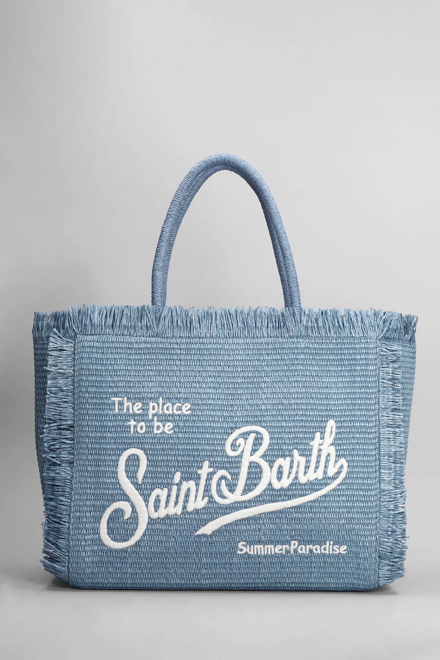 Vanity straw n Tote in blue raffia