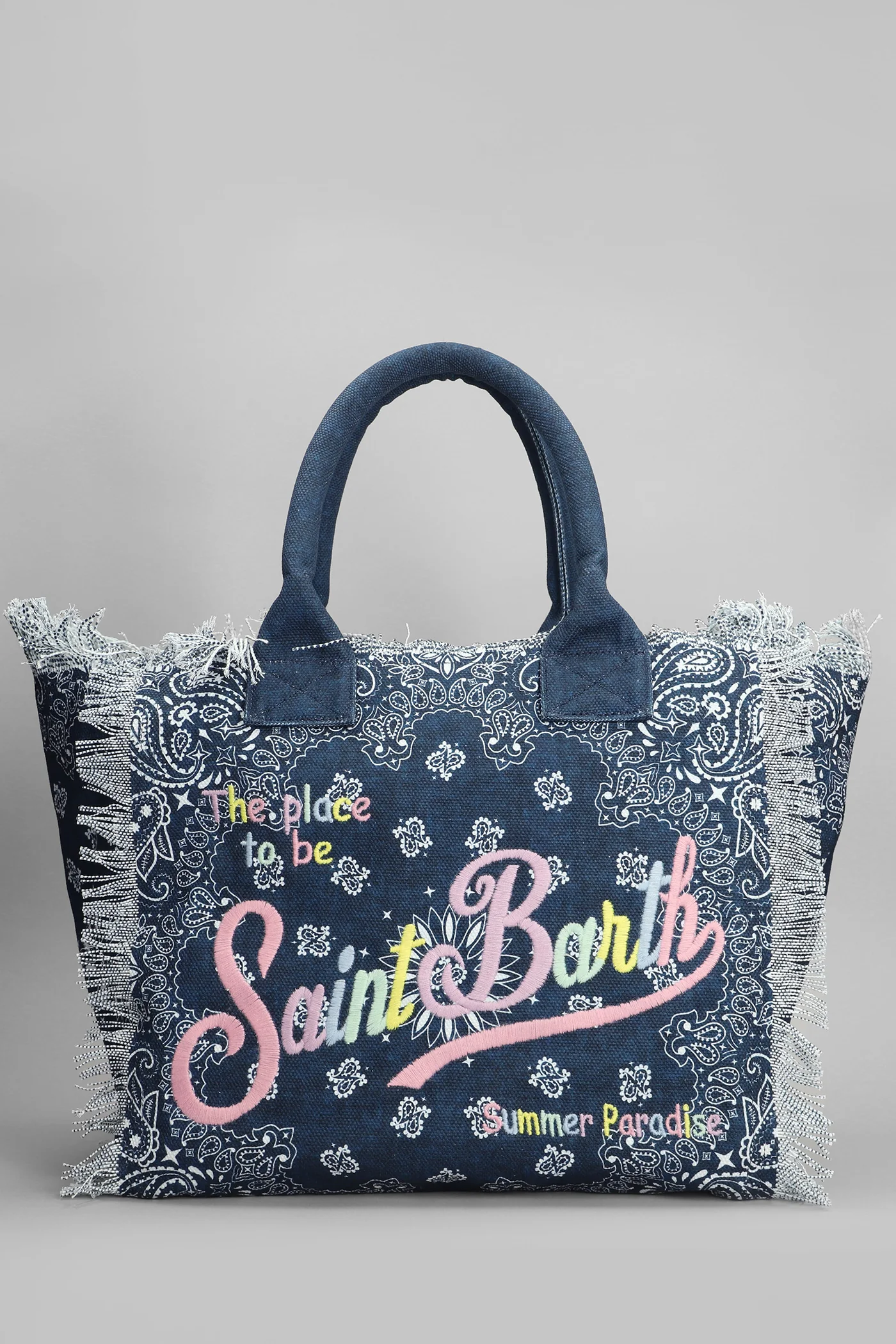 Vanity Tote in blue cotton