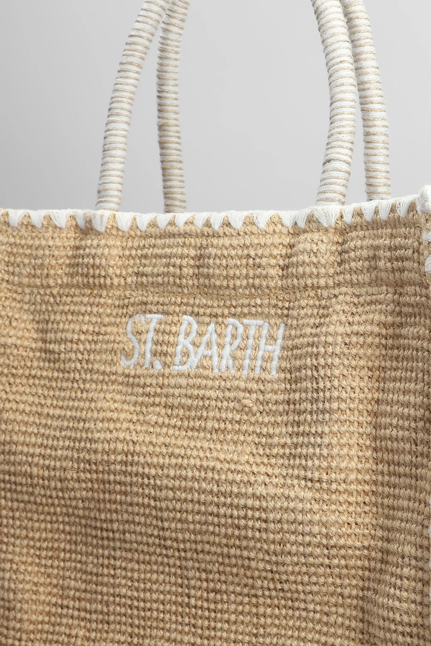 Vivian mid jute Tote in beige raffia - Image 4