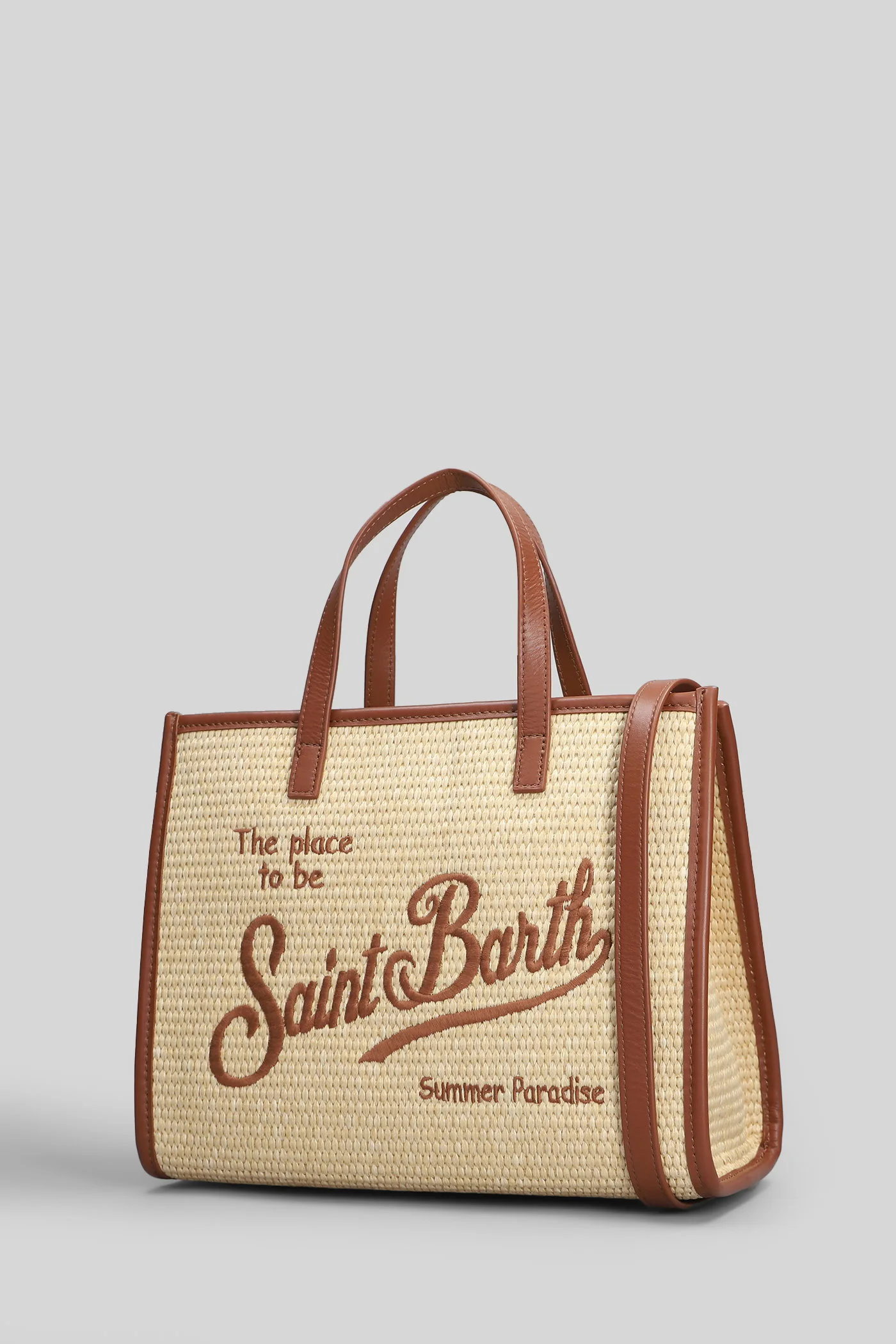 Vivian Mid Straw Shoulder bag in beige raffia - Image 2