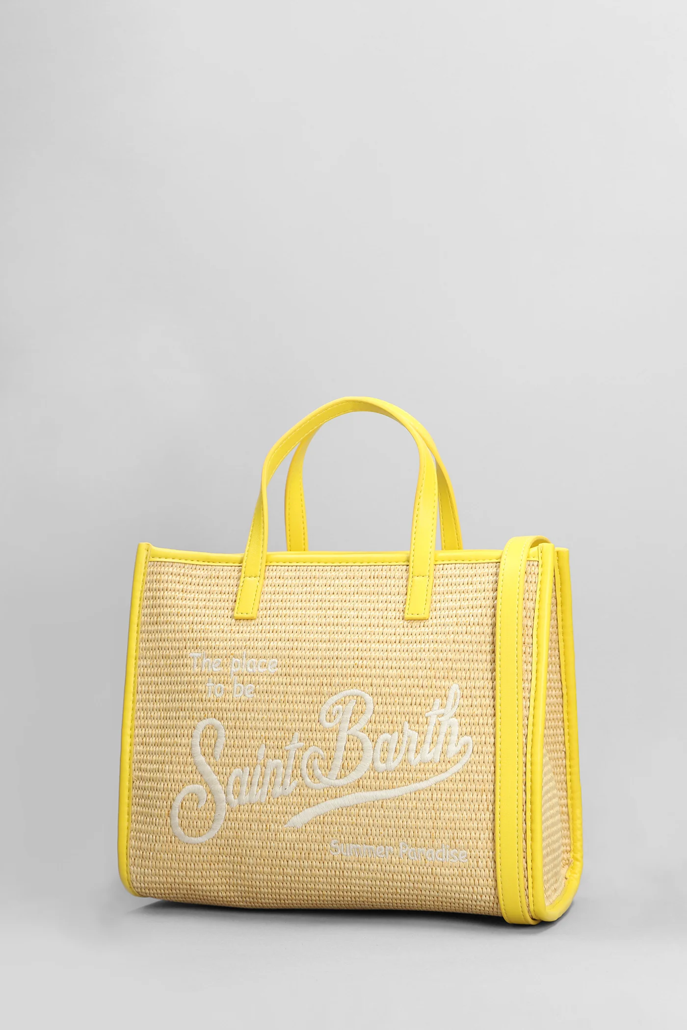 Vivian mid straw Tote in beige raffia - Image 2