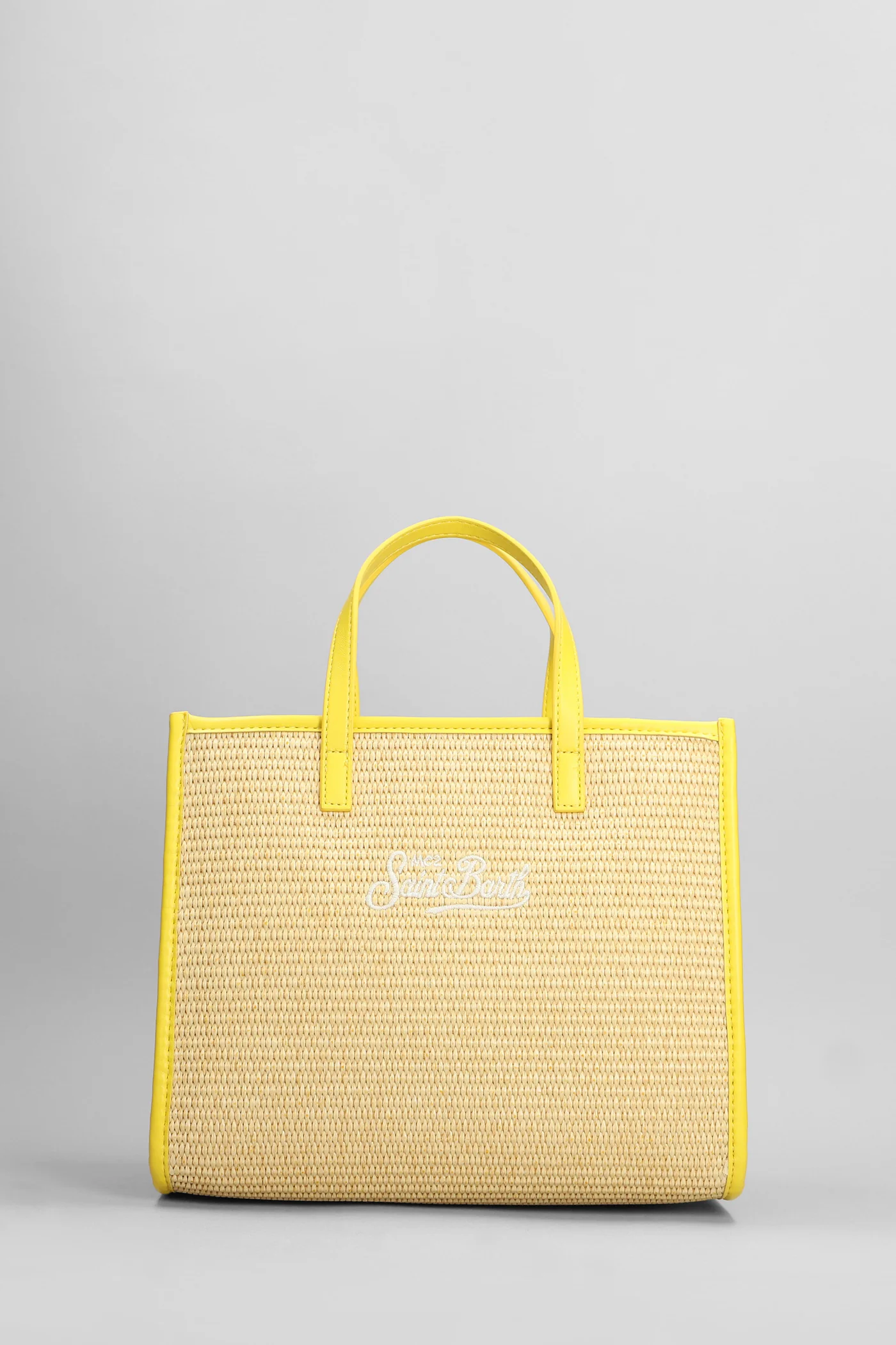 Vivian mid straw Tote in beige raffia - Image 3