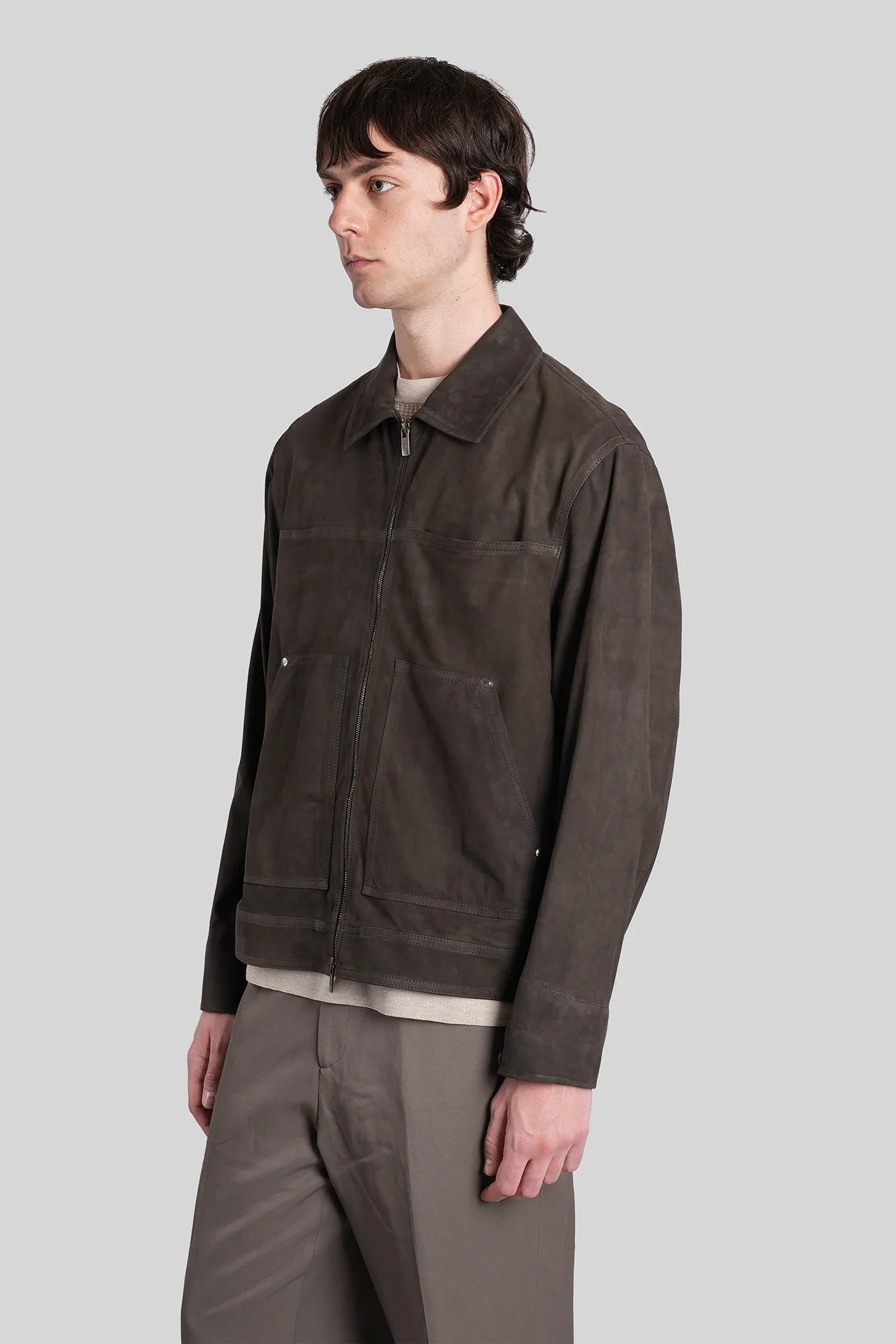 Leather jacket in brown leather - Image 4