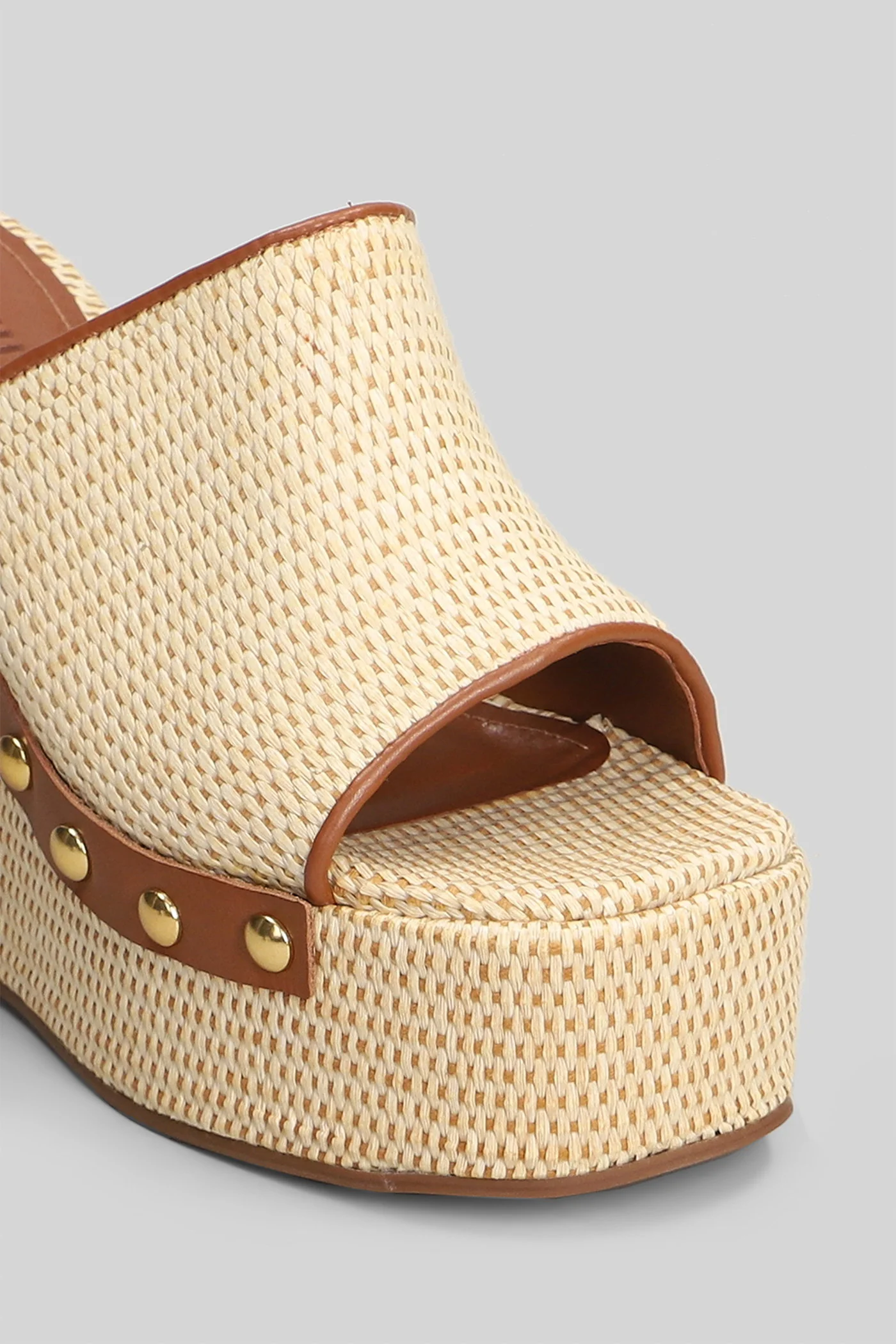 Wedges in beige raffia - Image 5