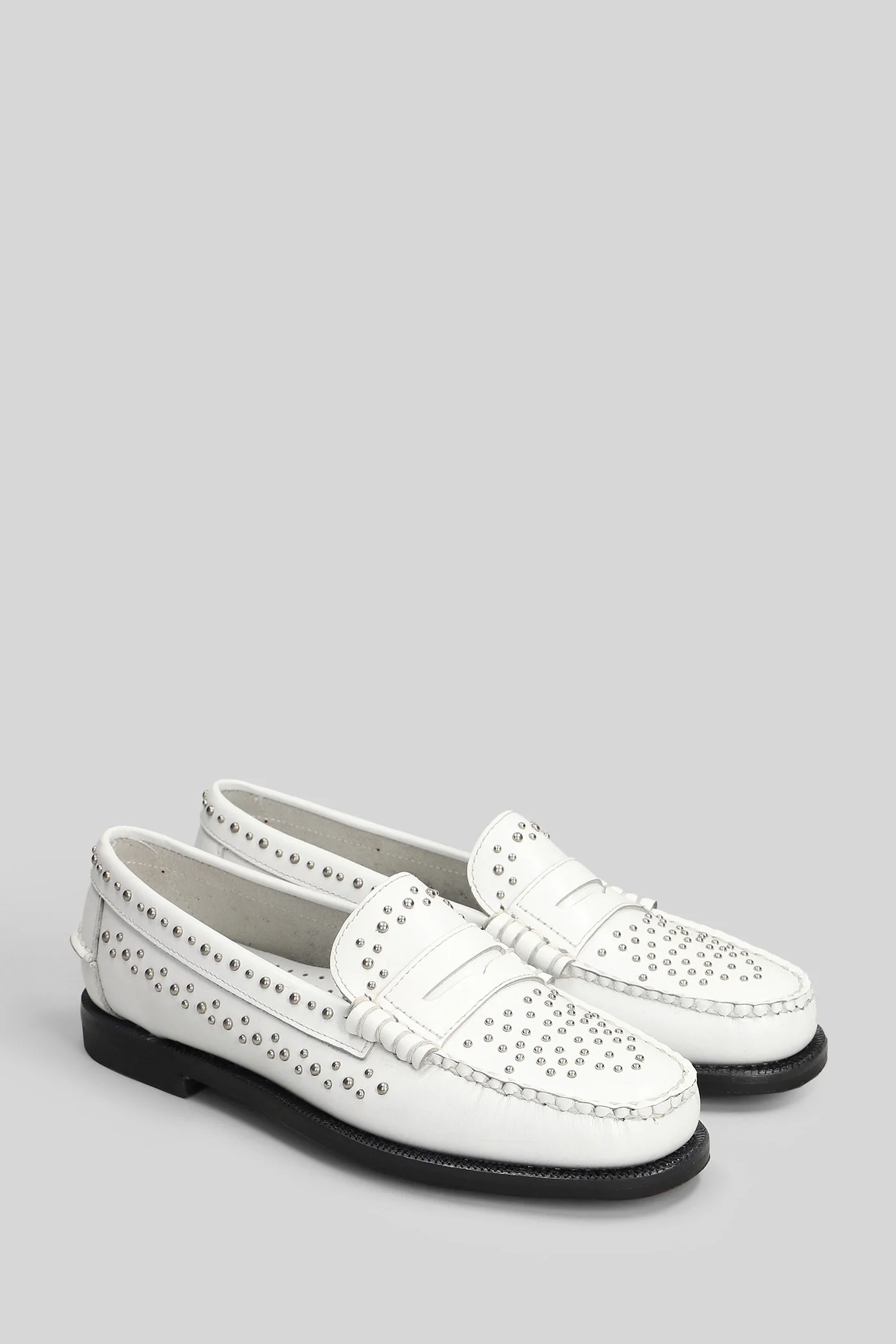 Dan studs Loafers in white leather - Image 2