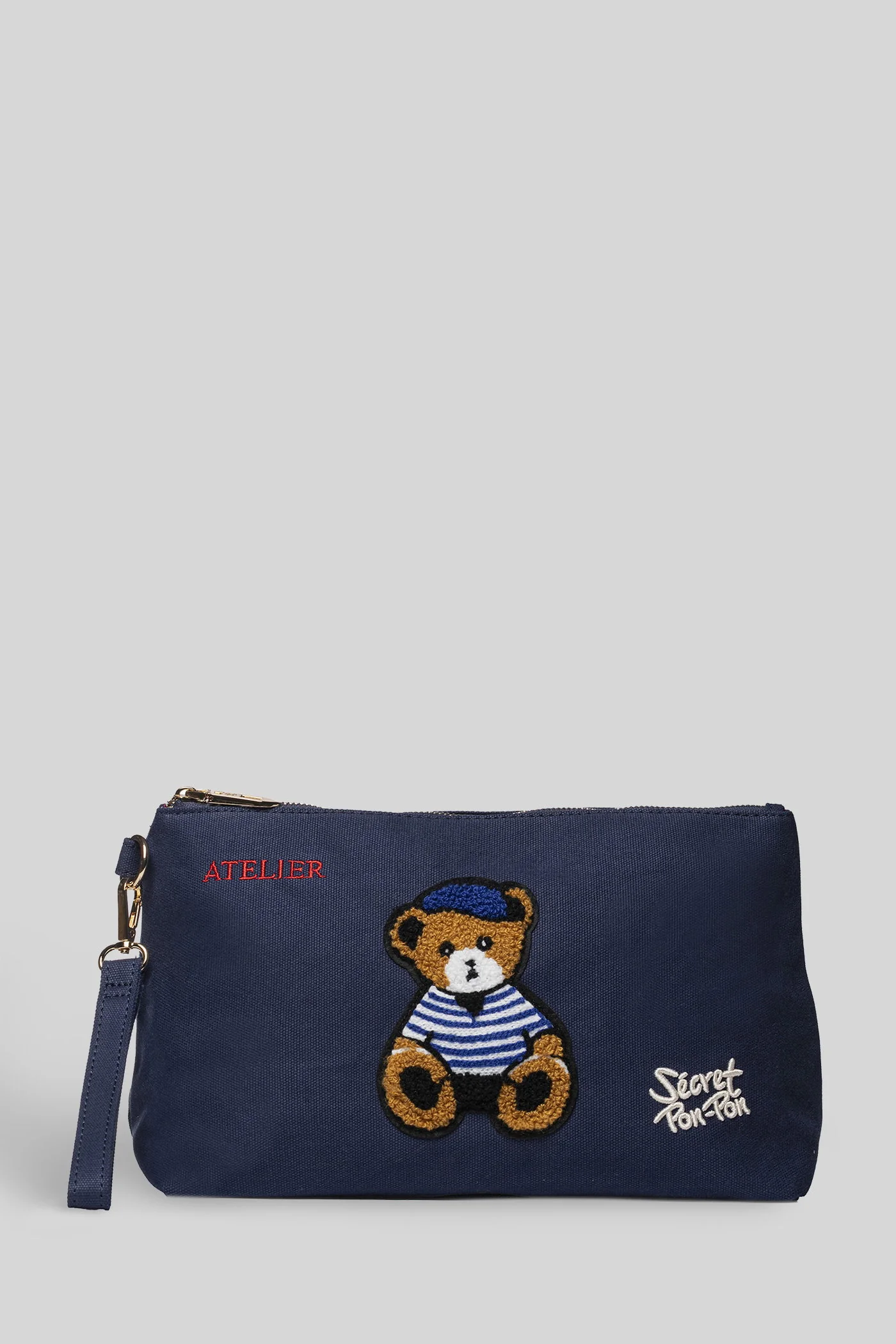 Saint Tropez Pouch Clutch in blue polyester
