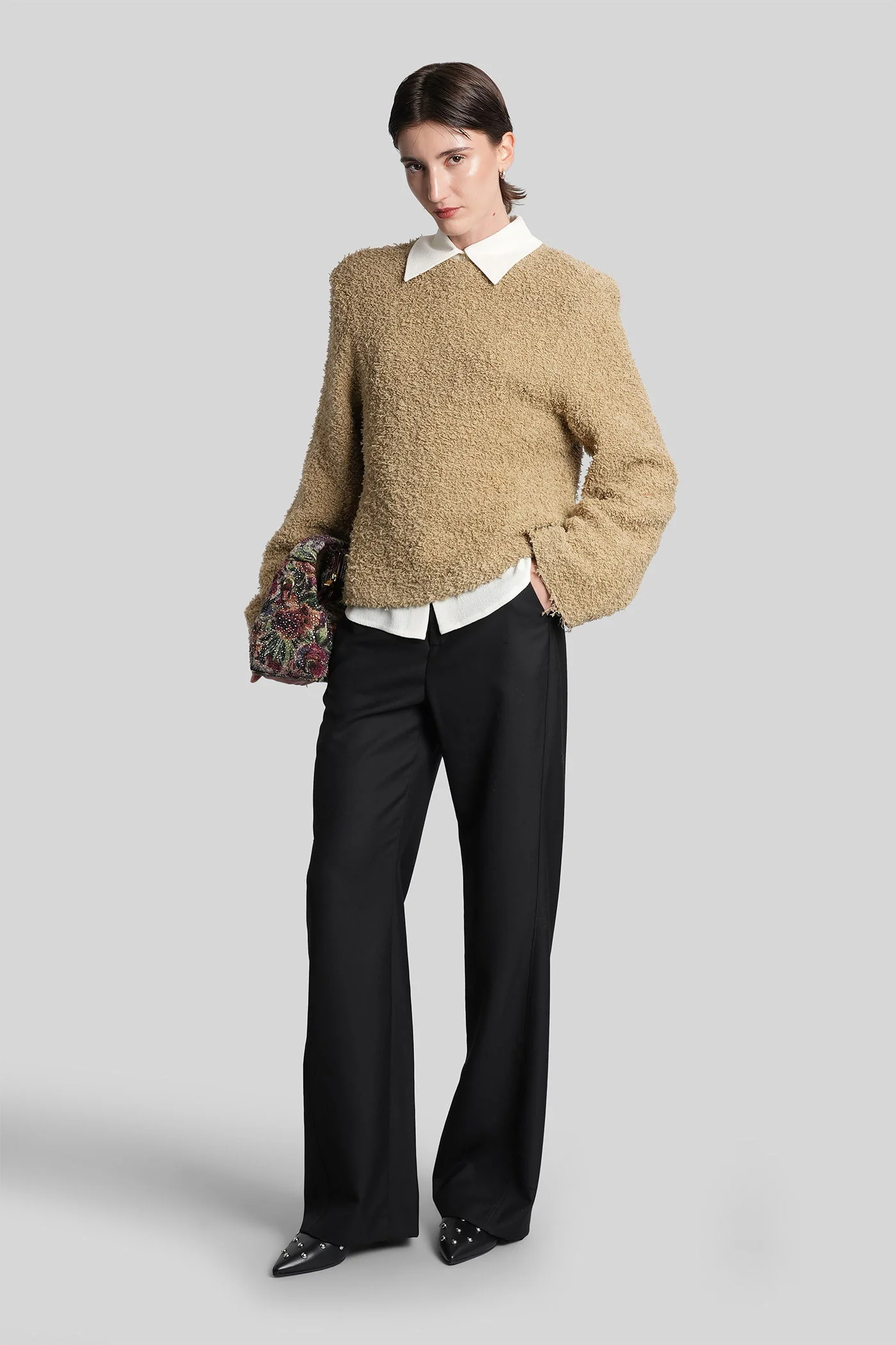 Chiara Knitwear in beige wool - Image 2