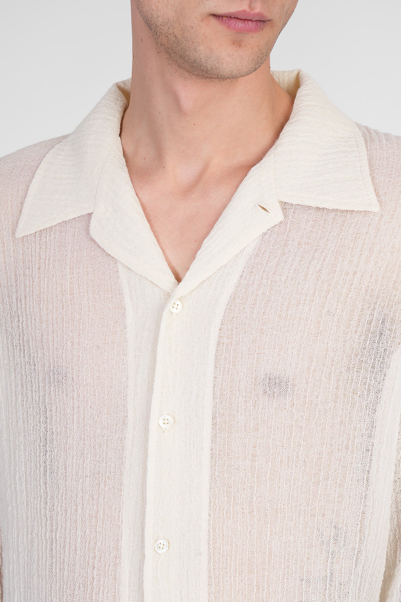 Jagou Shirt in beige wool - Image 5