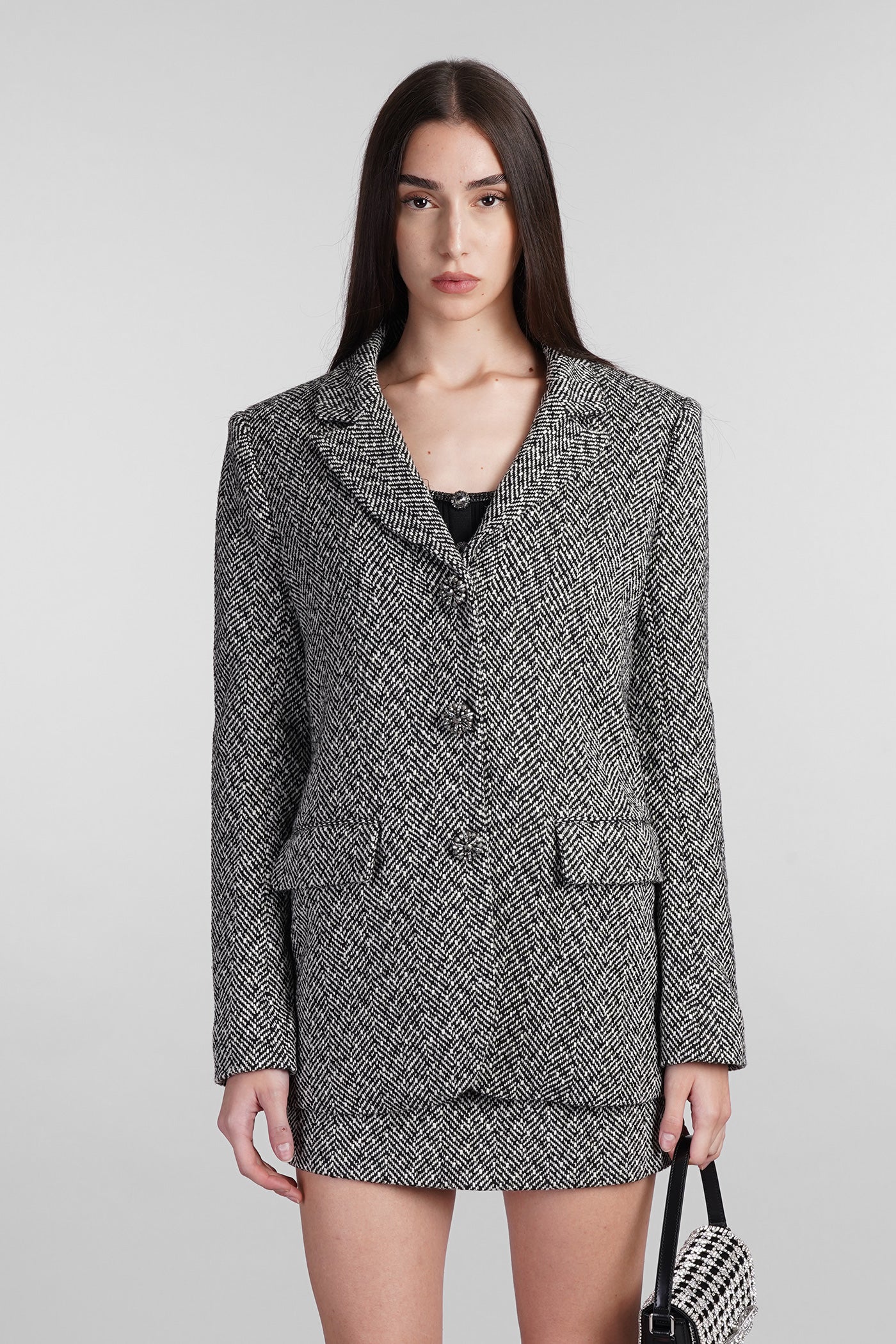 Blazer in black polyester