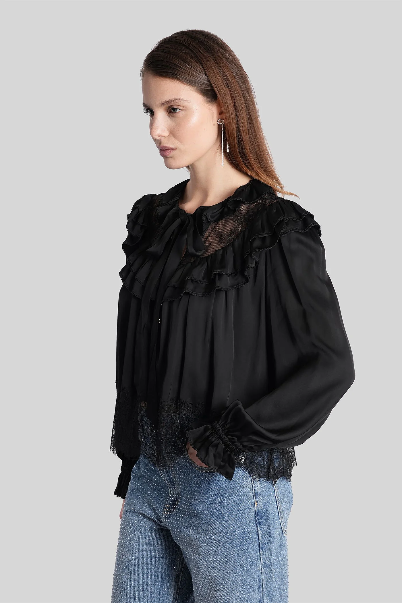 Blouse in black viscose - Image 4