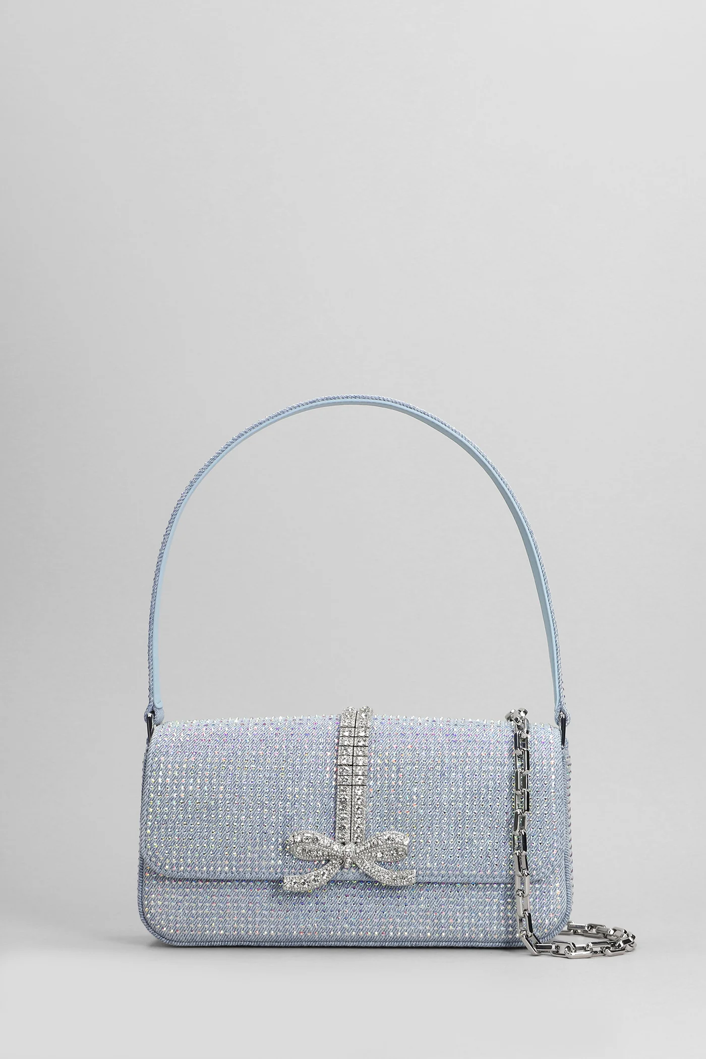 Shoulder bag in blue cotton