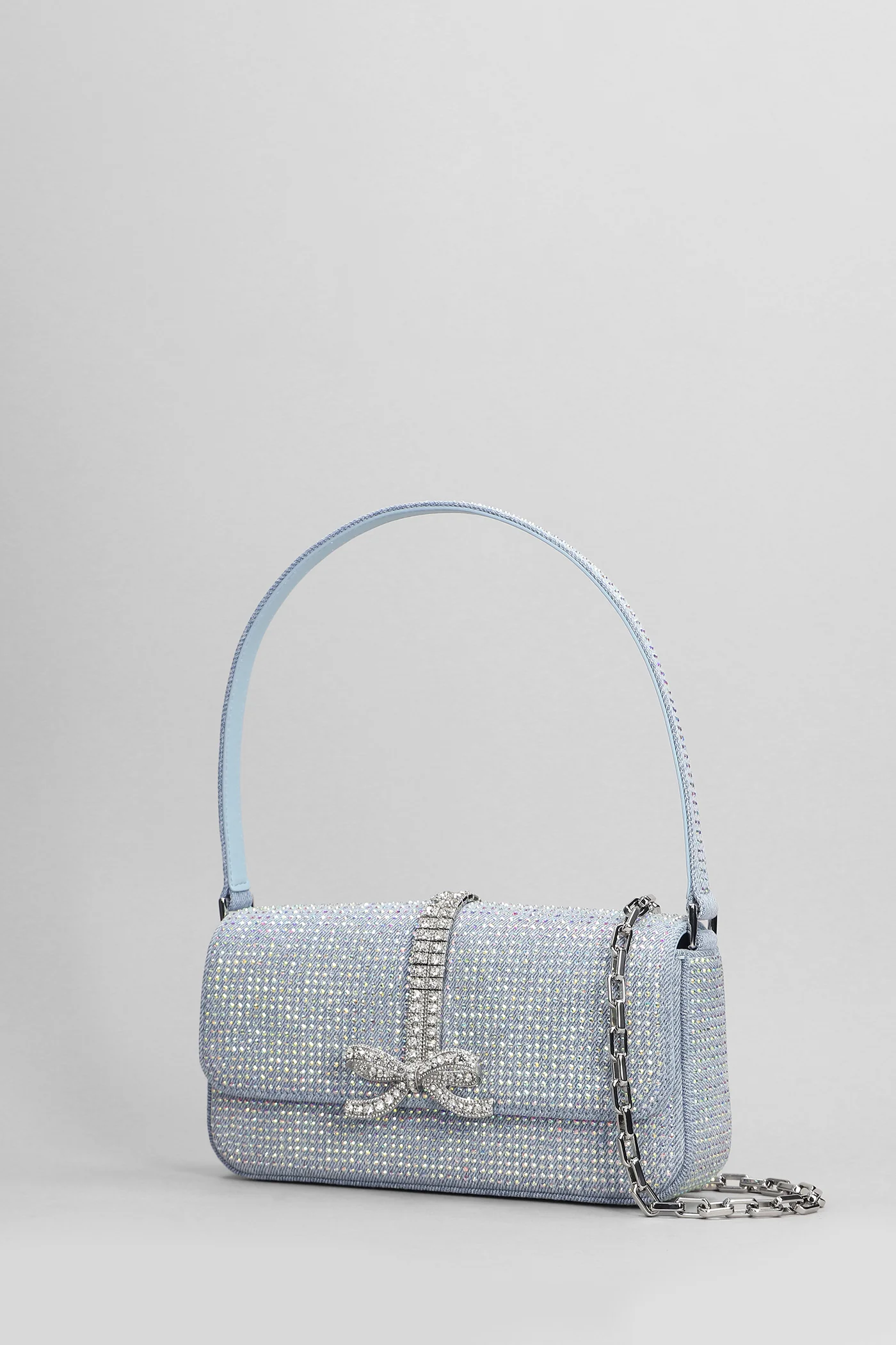 Shoulder bag in blue cotton - Image 2