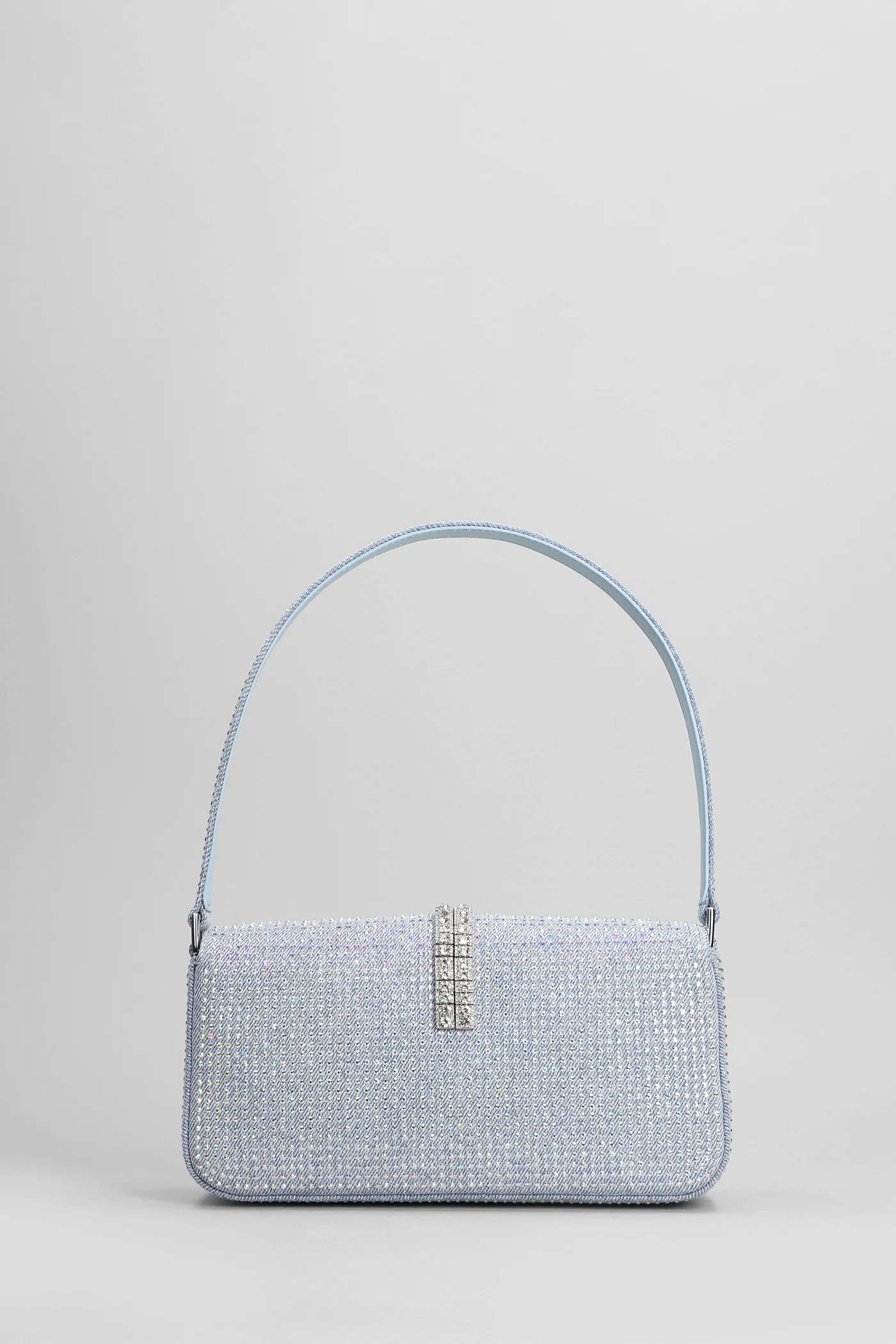 Shoulder bag in blue cotton - Image 3
