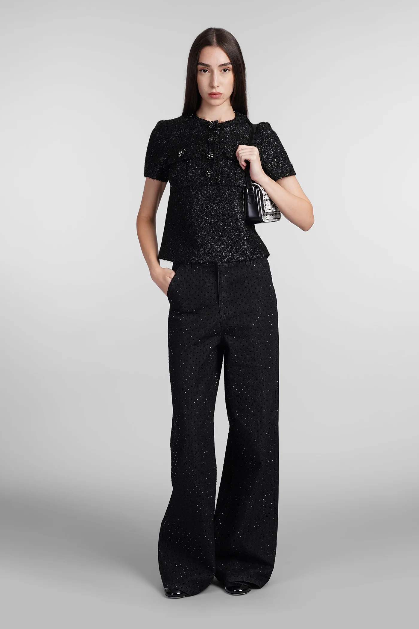 Topwear in black polyester - Image 2