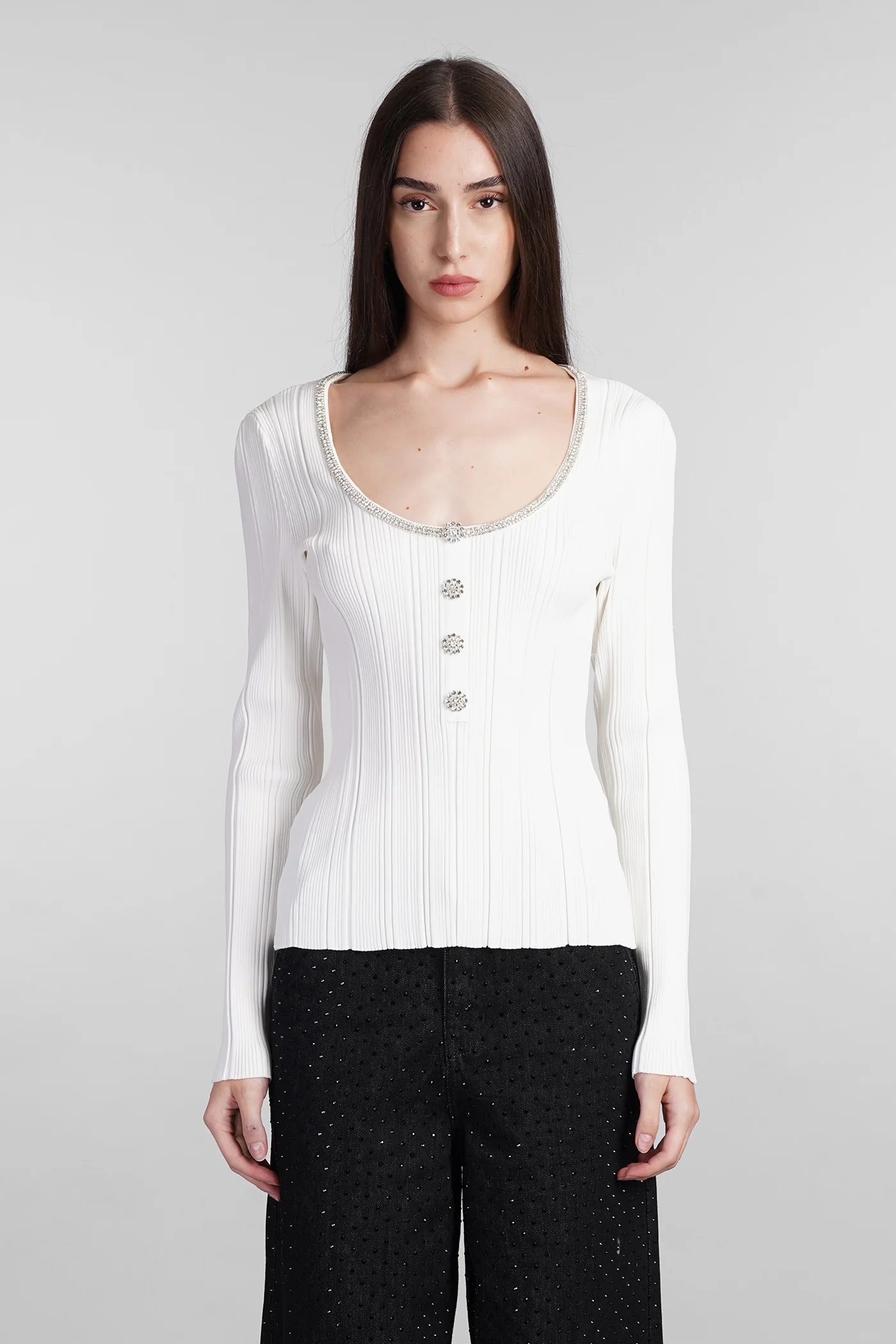Topwear in white viscose