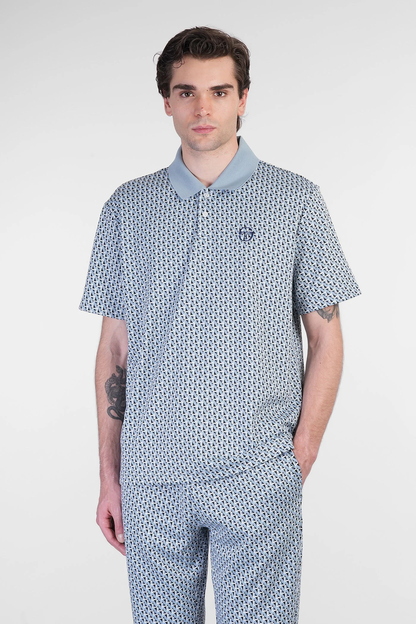Paolo Polo in cyan polyester