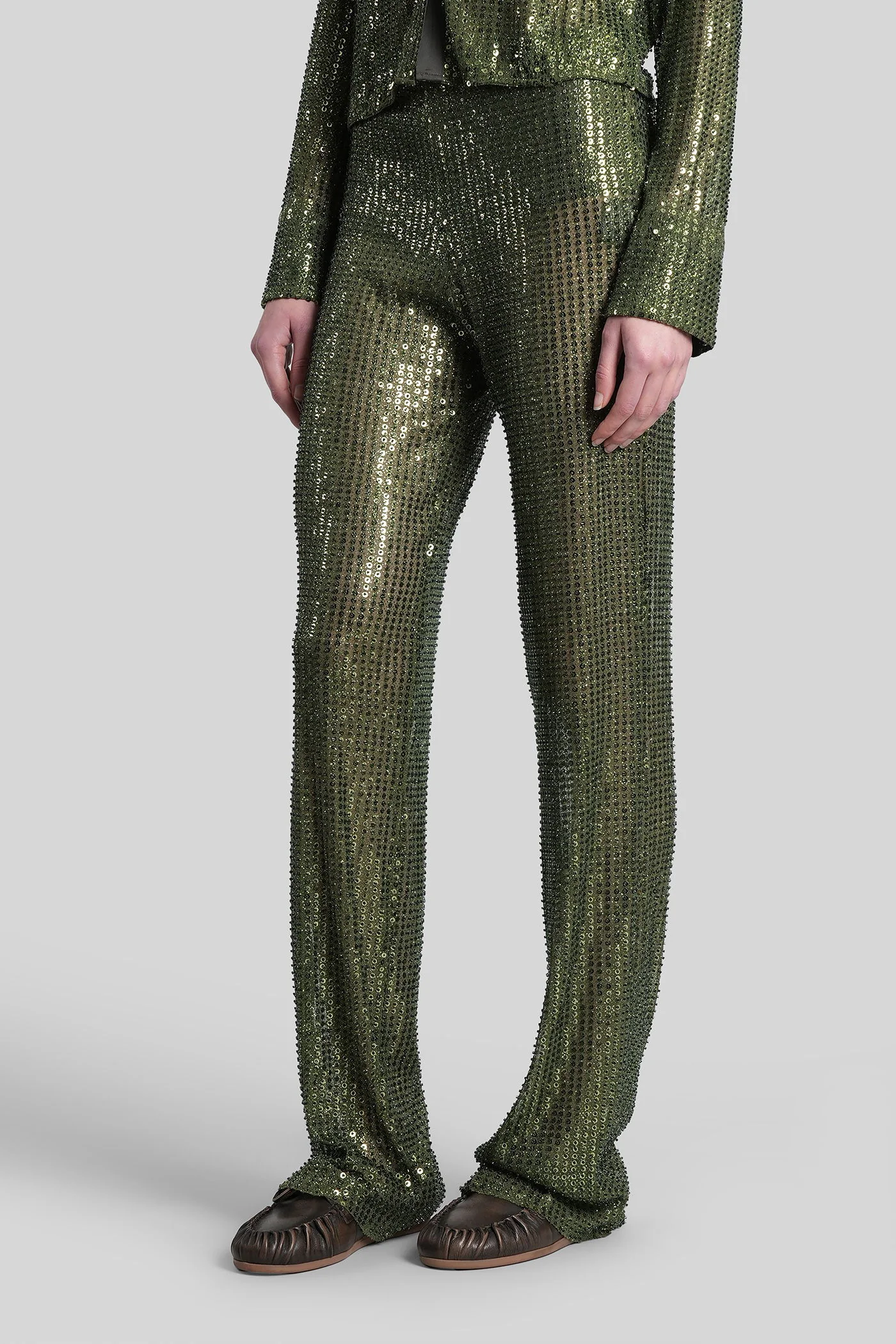 Alexium Pants in green polyester - Image 4