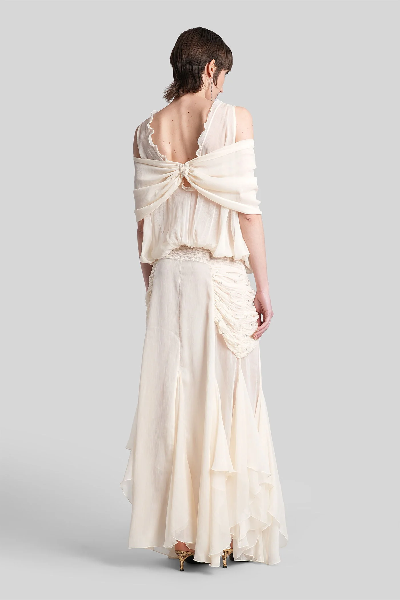 Blair Long dress in beige polyester - Image 3
