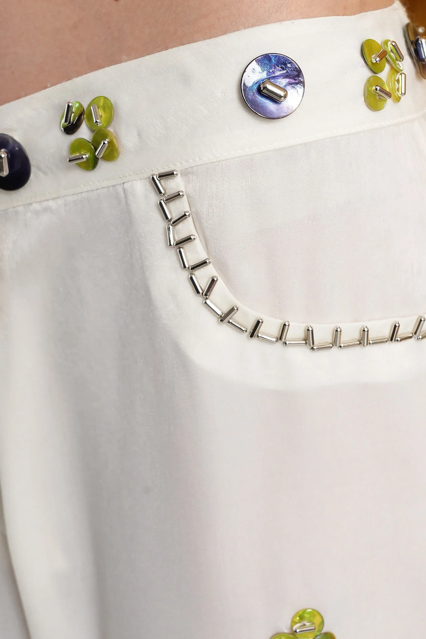 Brity Pants in white polyester - Image 5