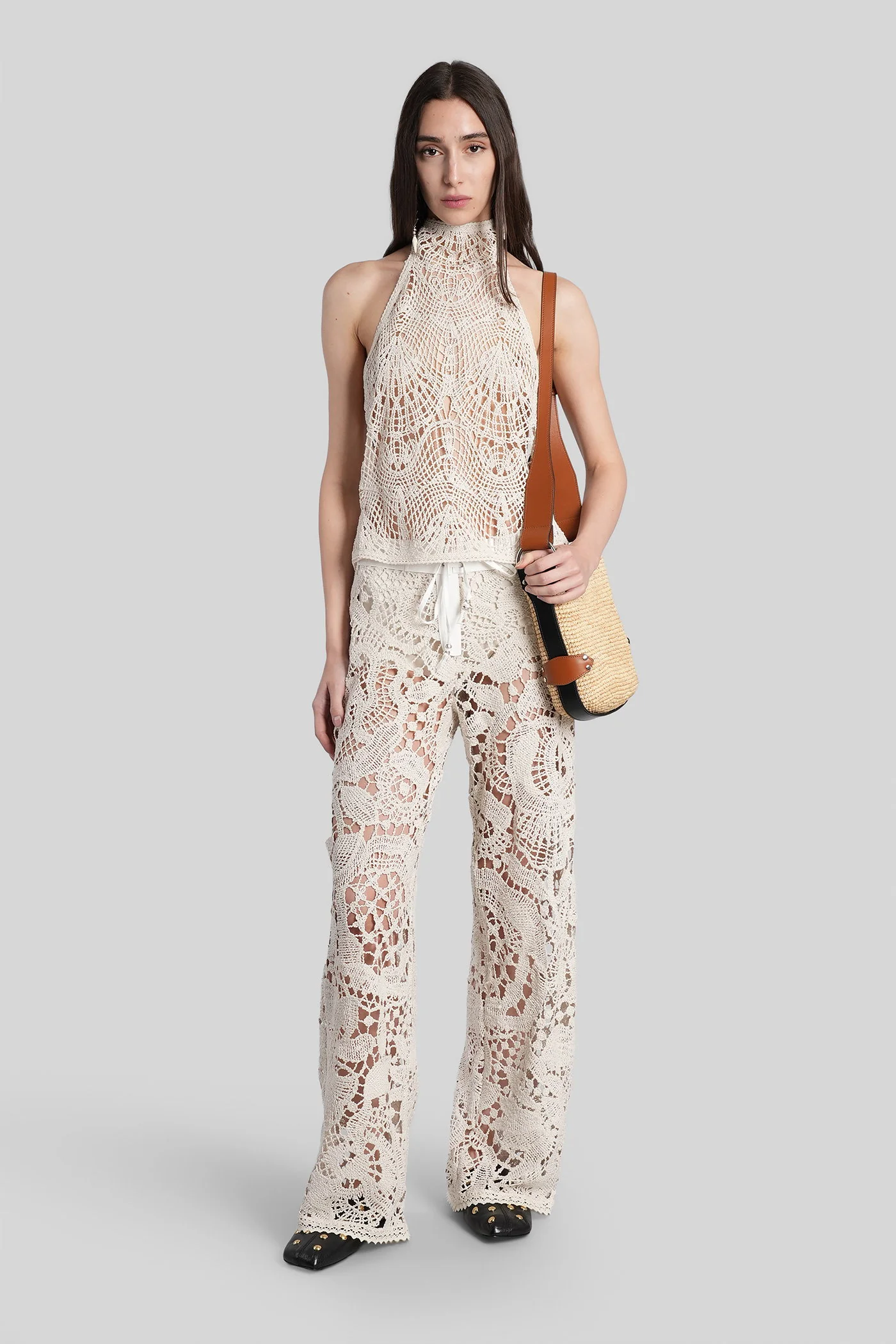 Leane Pants in beige polyester - Image 2