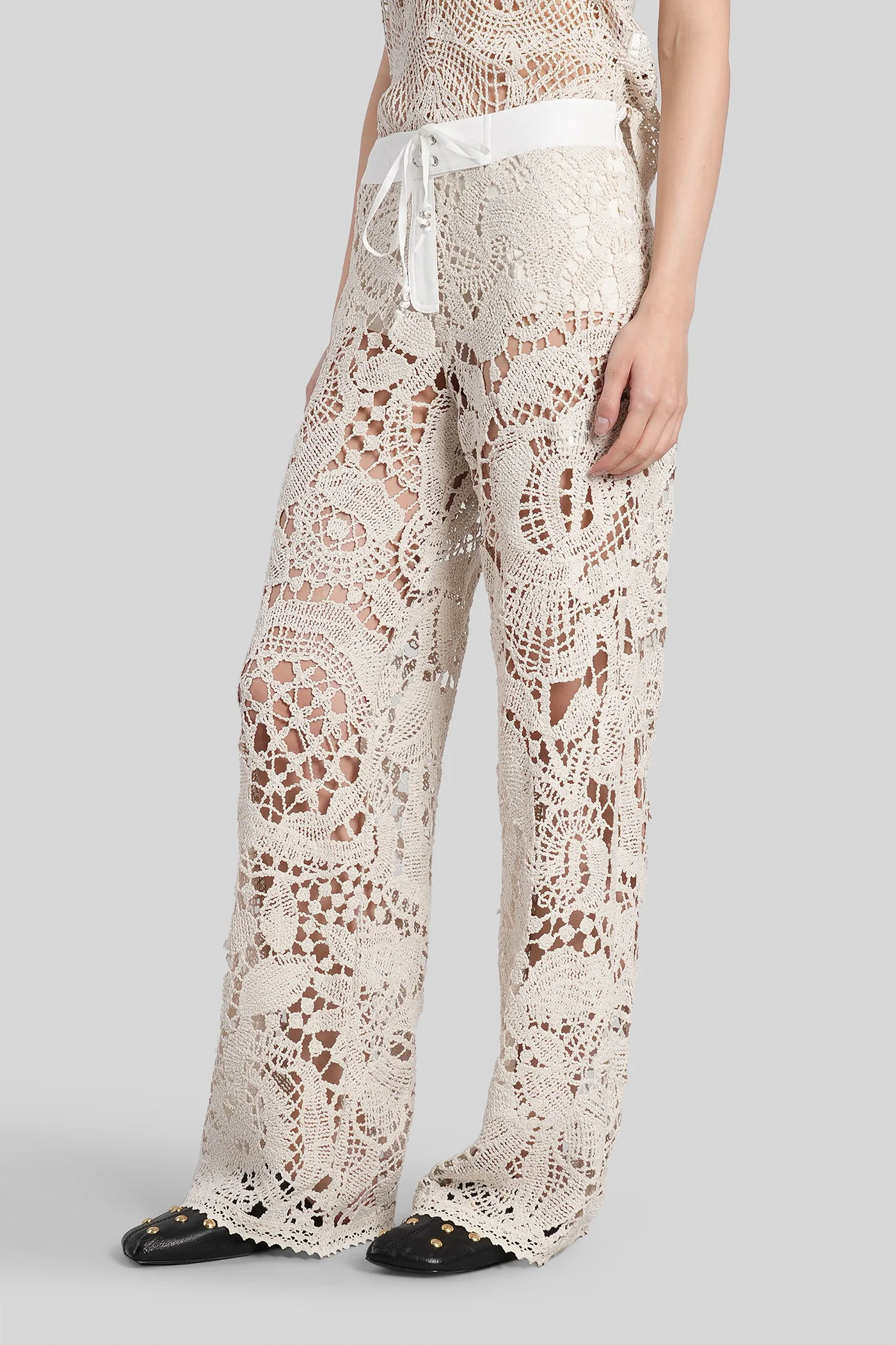 Leane Pants in beige polyester - Image 4