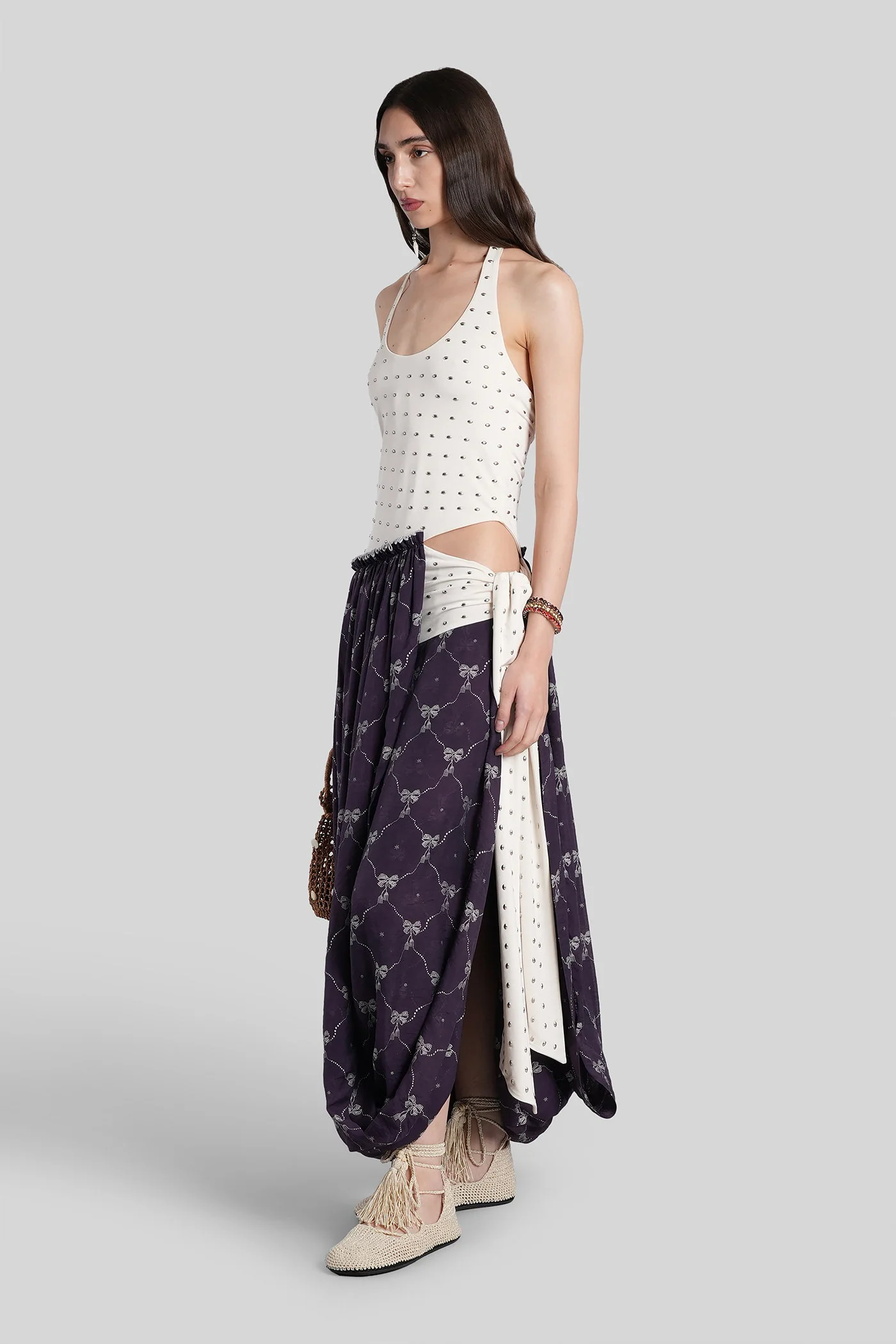 Youstina Long dress in white polyester - Image 3