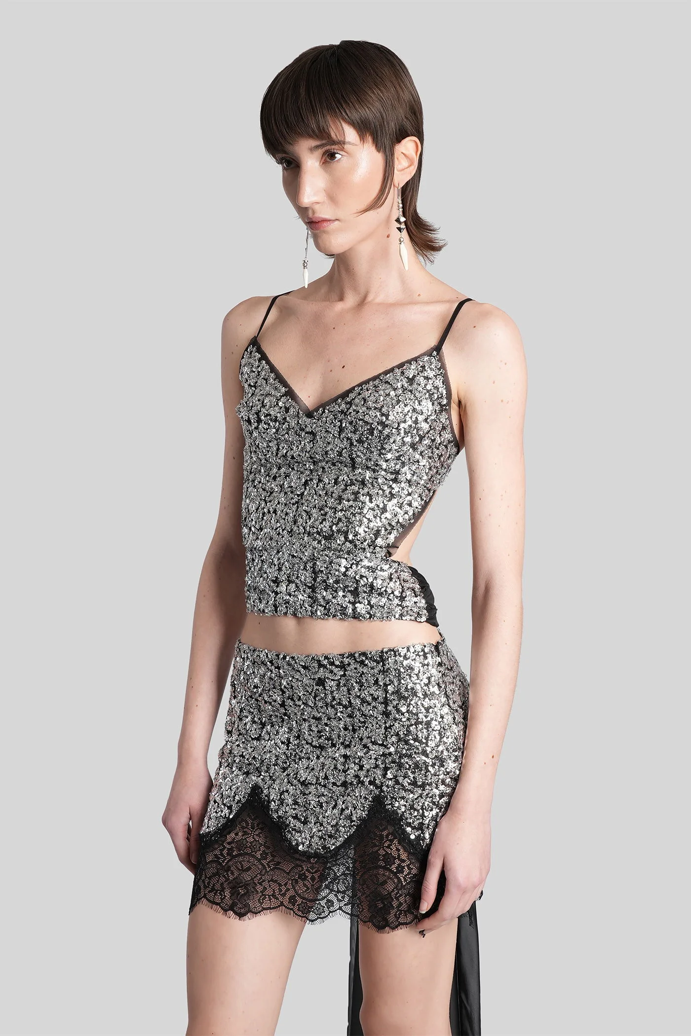 Zaya Topwear in silver polyester - Image 4