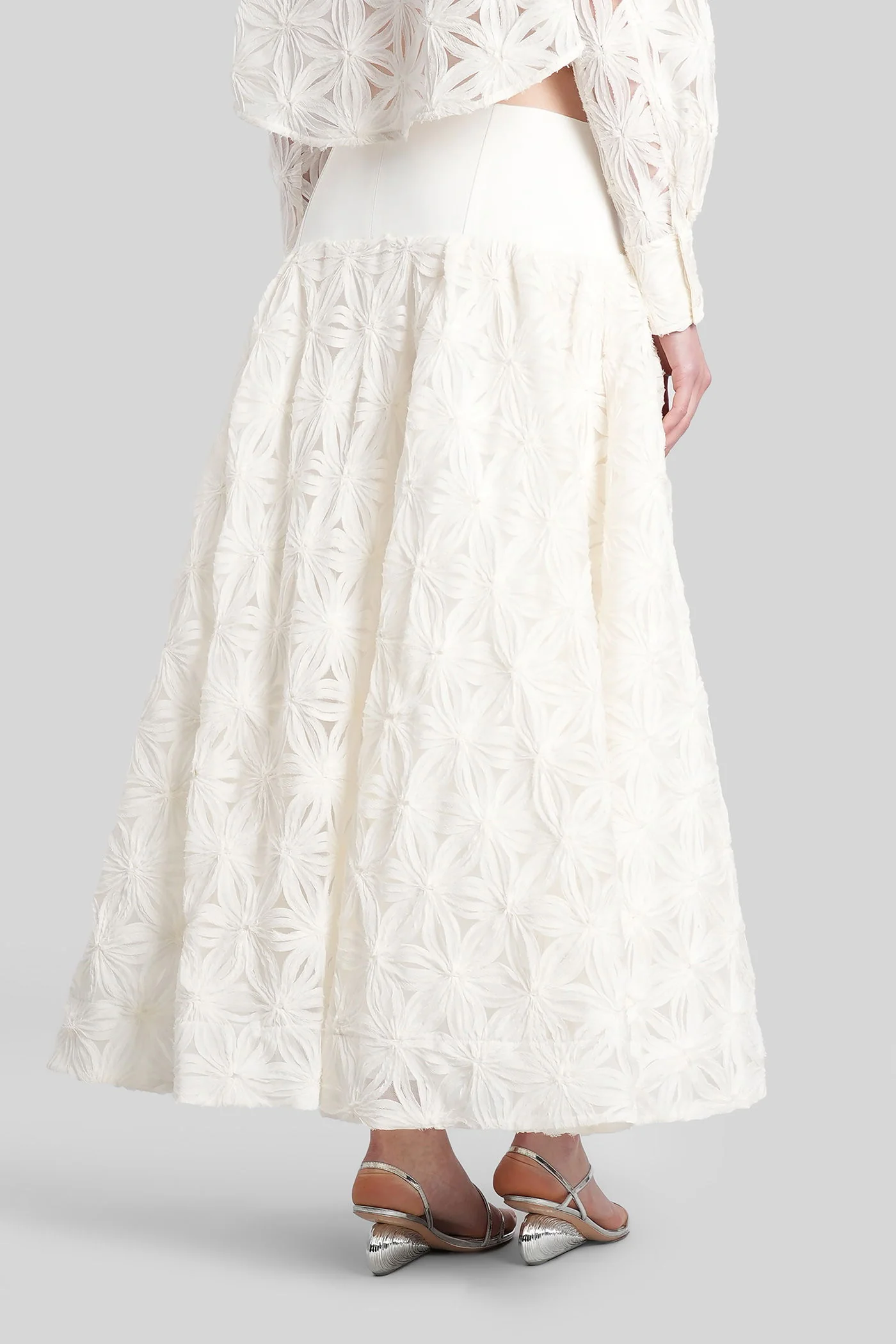 Mindy Skirt in white polyester - Image 3