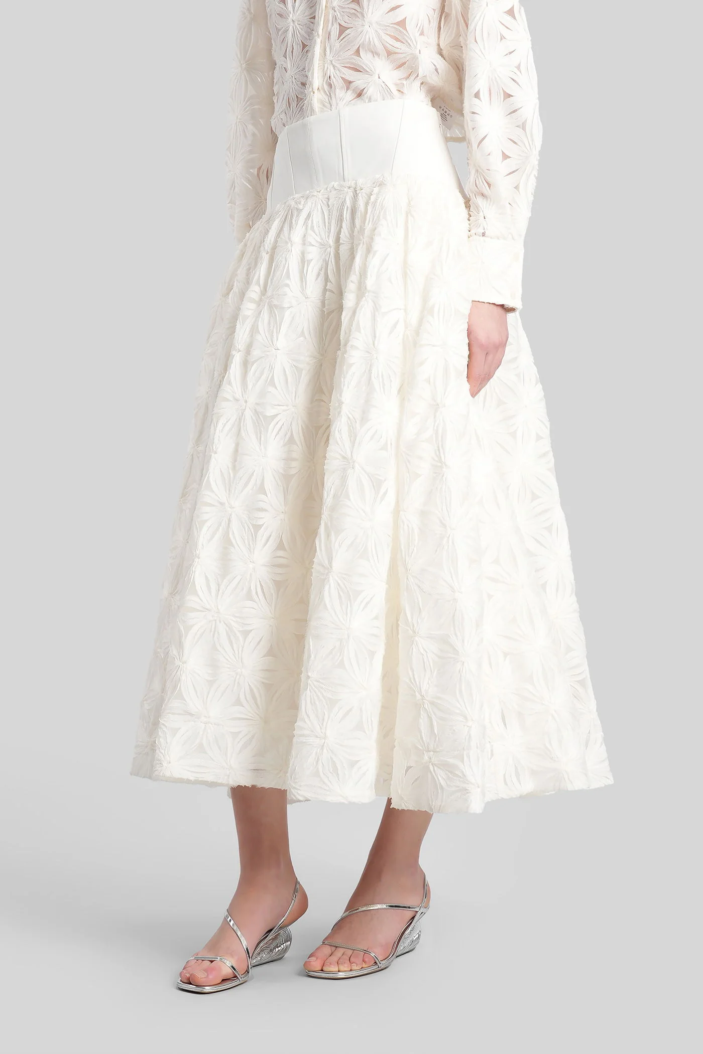 Mindy Skirt in white polyester - Image 4