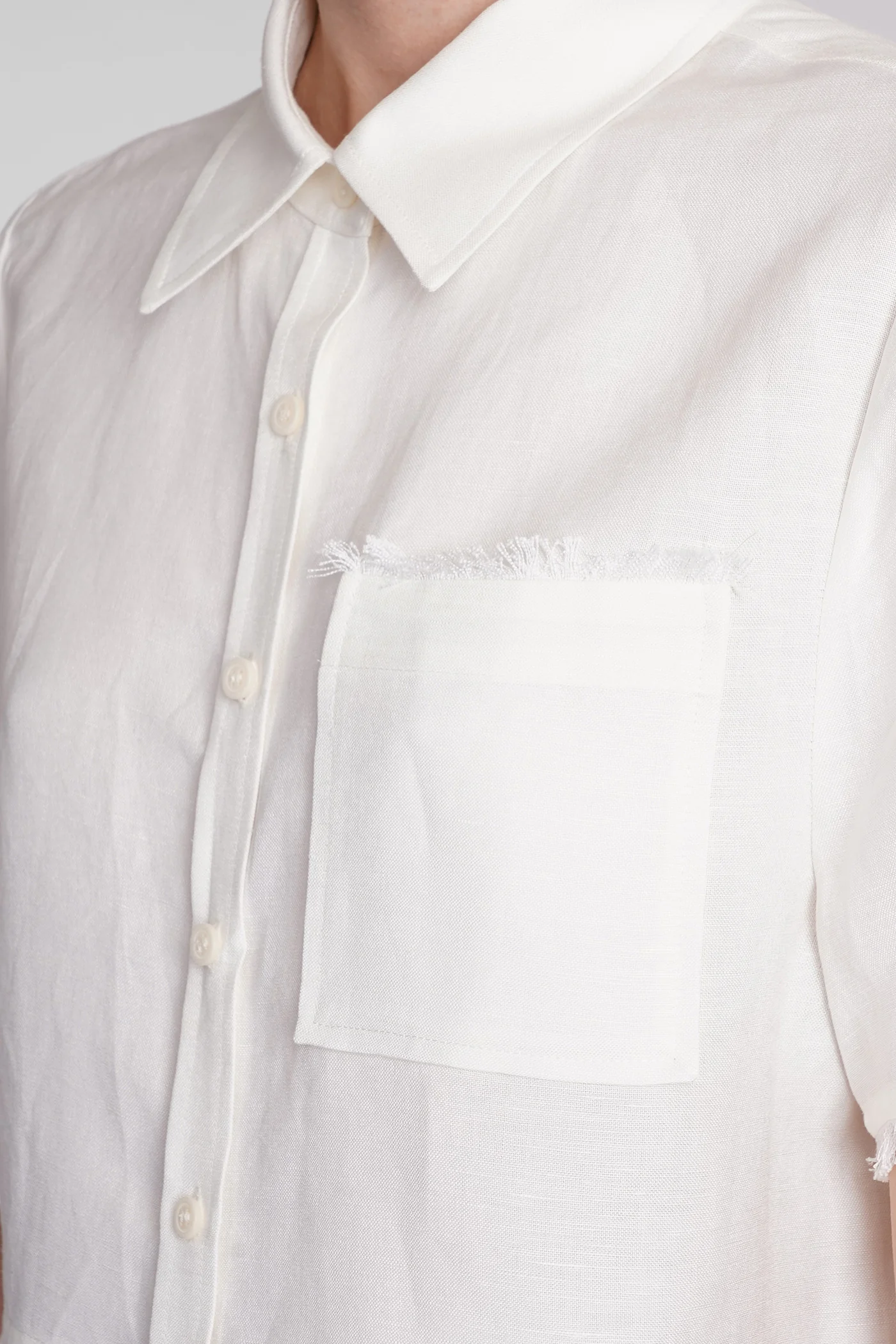 Solange Shirt in white linen - Image 5