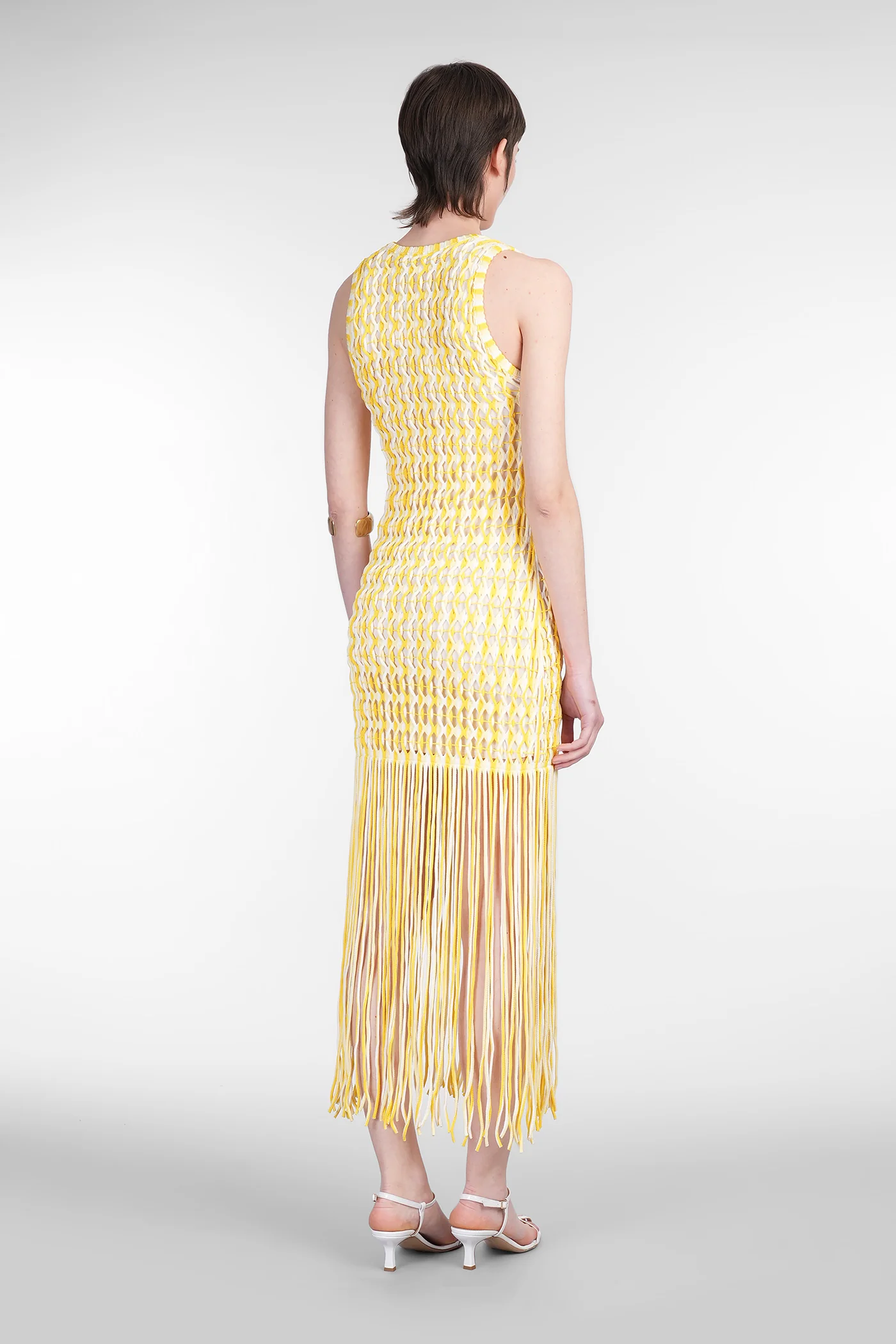 Sonia Long dress in yellow Rayon - Image 3
