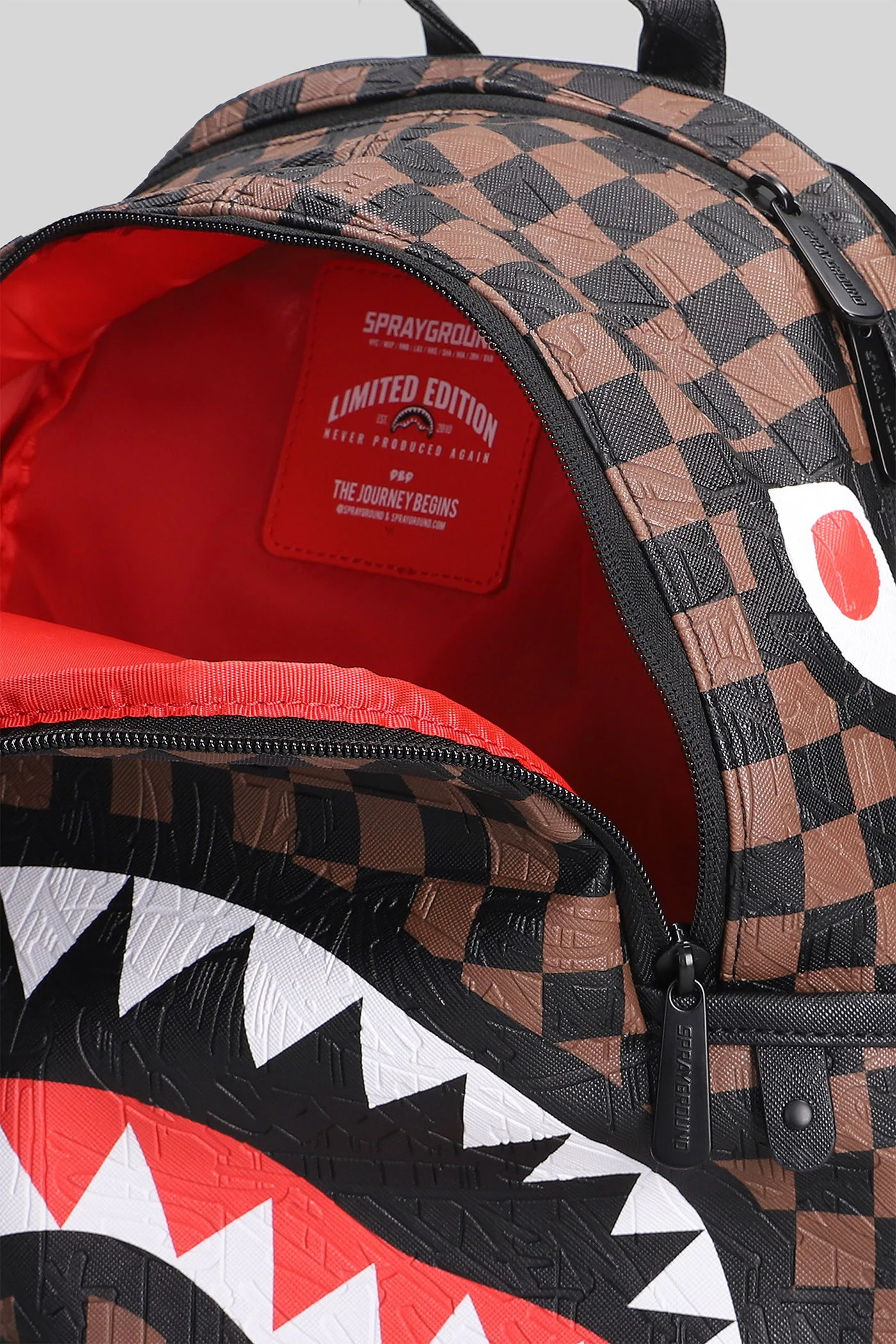 Check 2 savage Backpack in brown PVC - Image 4
