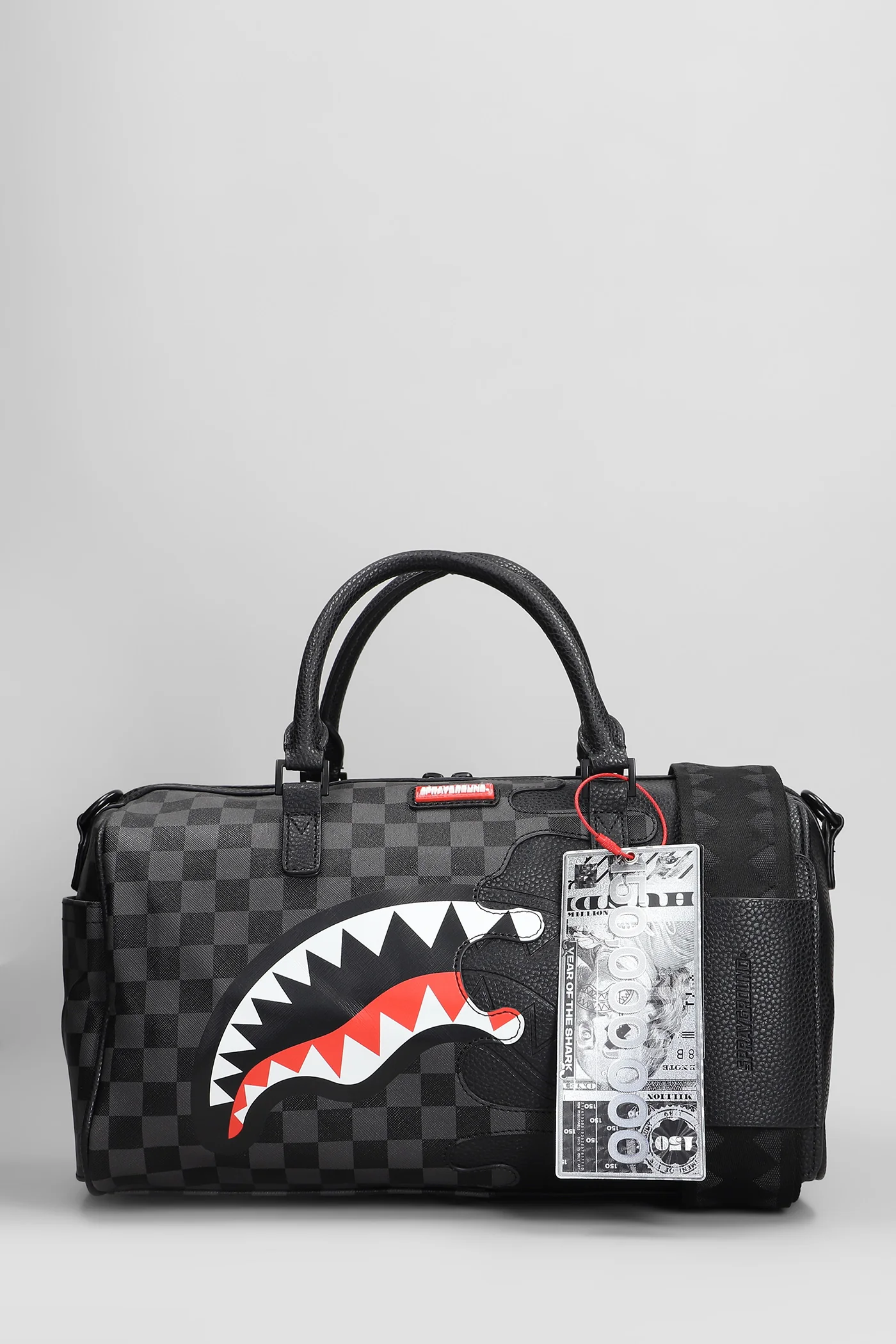 Shoulder bag in black polyester