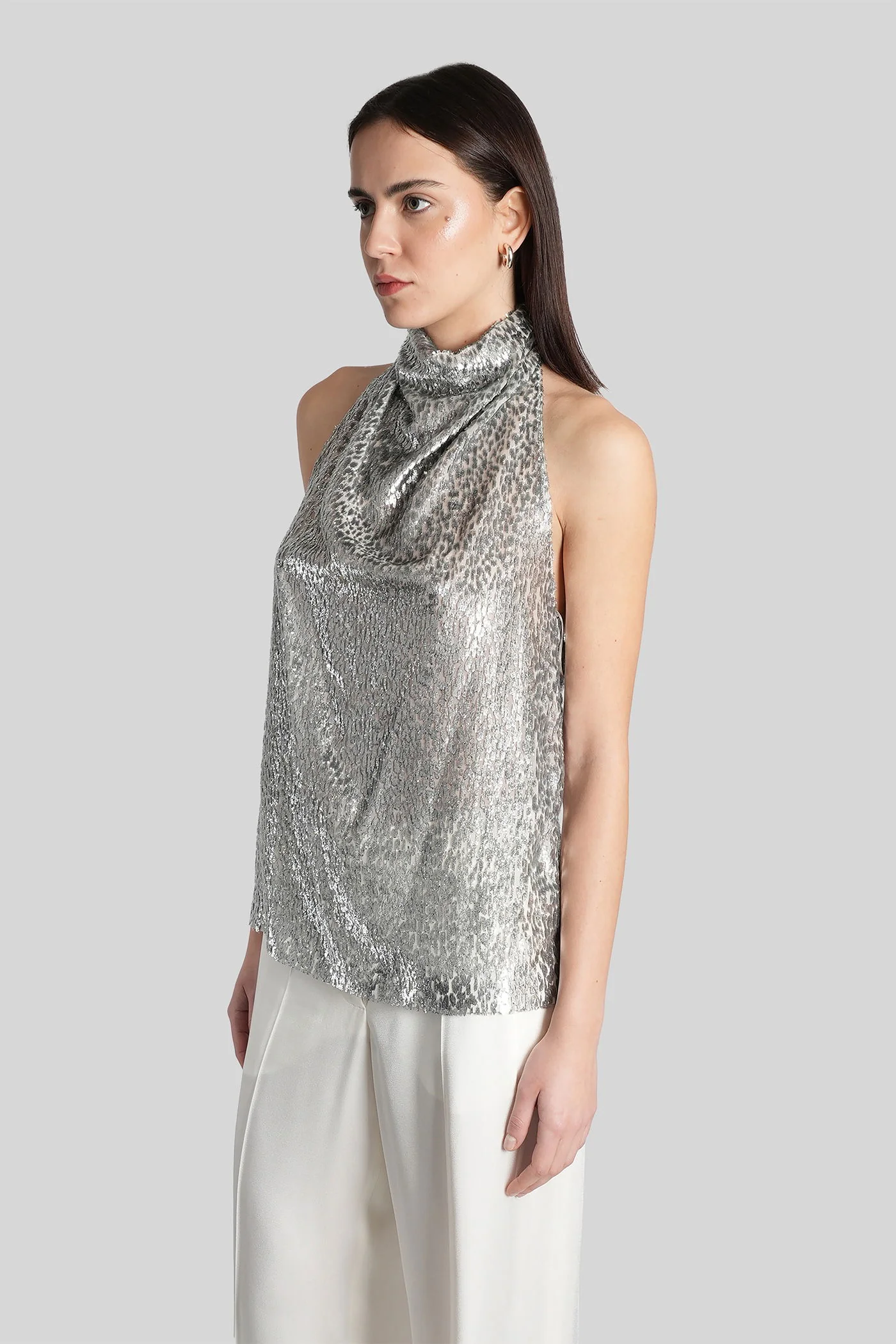 Topwear in silver polyester - Image 19