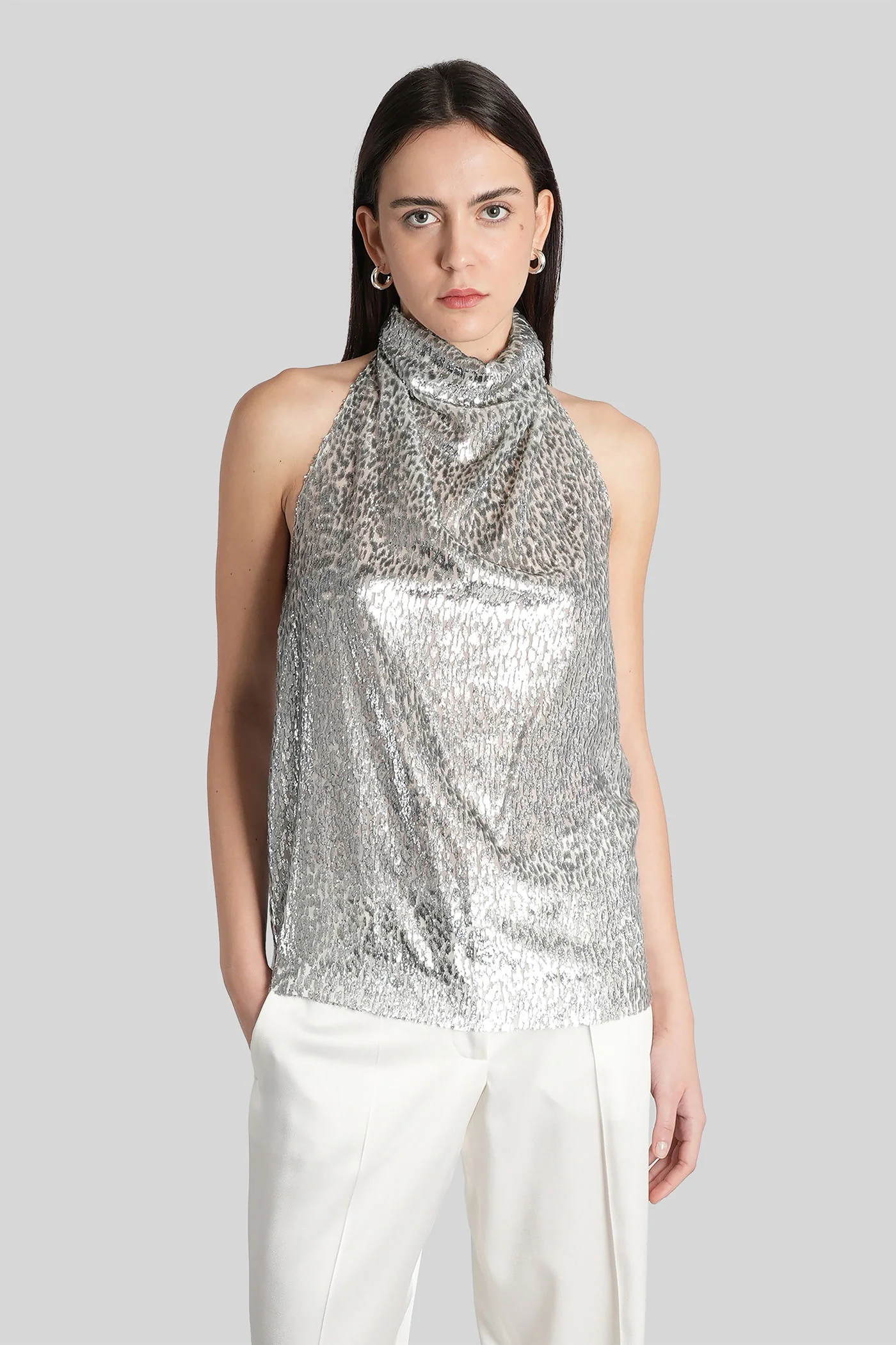 Topwear in silver polyester - Image 46