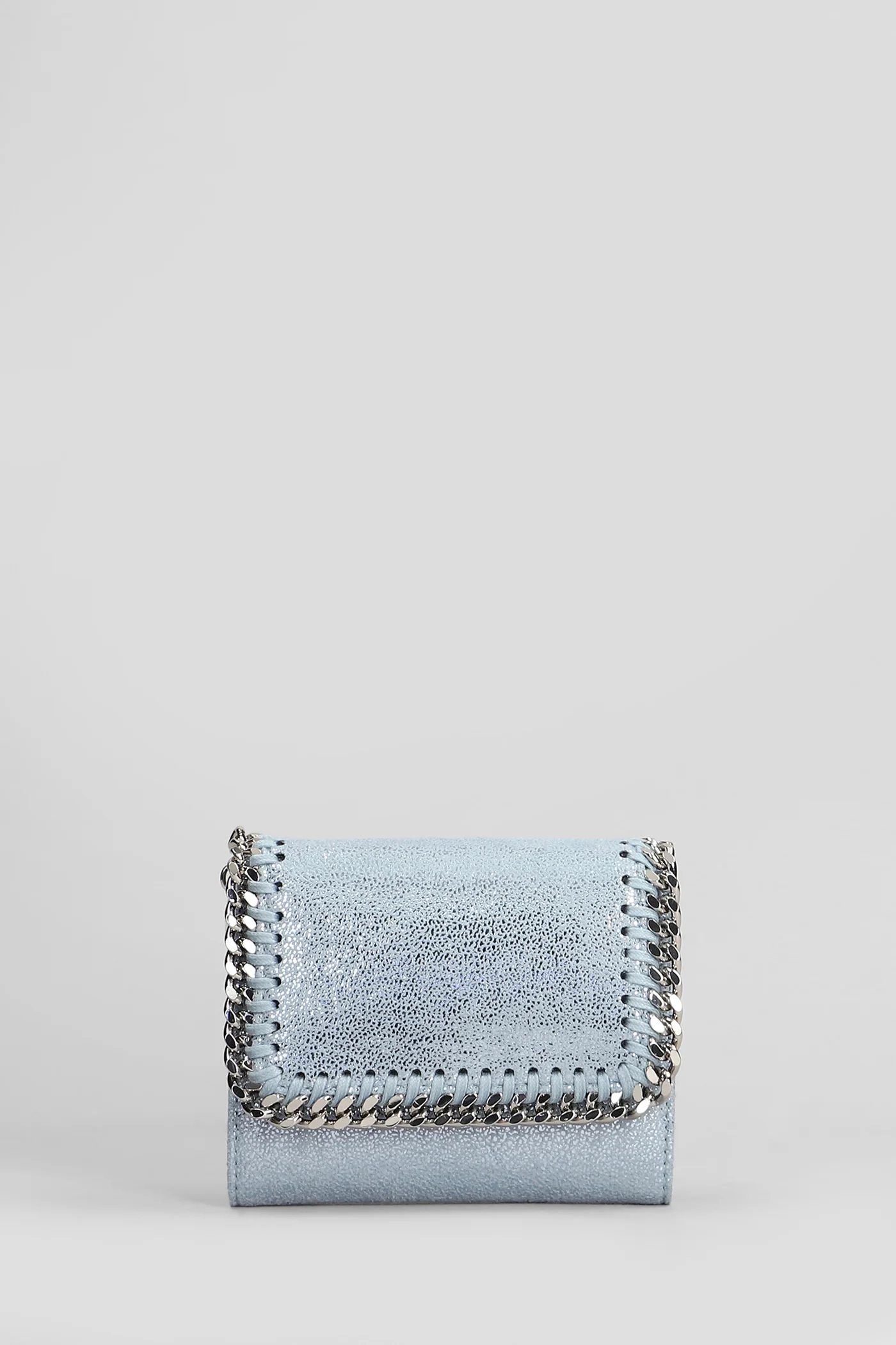Wallet in cyan polyester