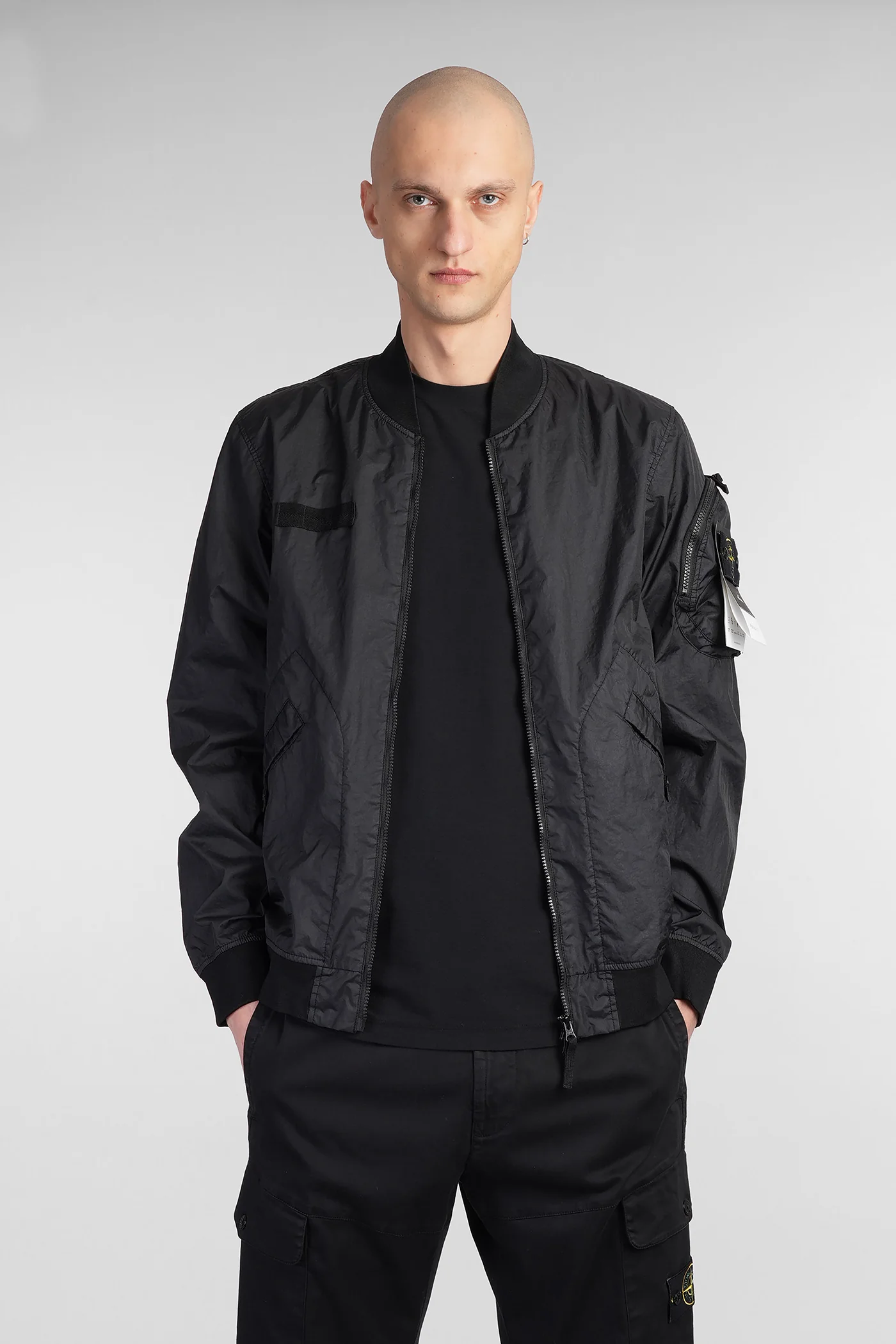 Bomber Jacket in black polyamide