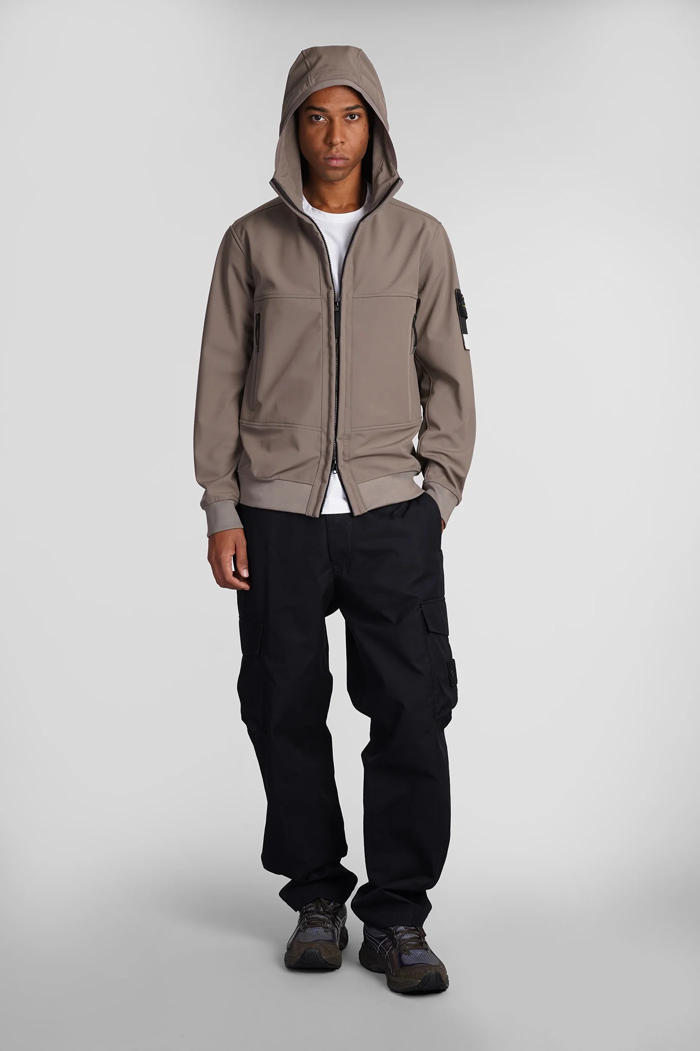Casual jacket in beige polyester - Image 2
