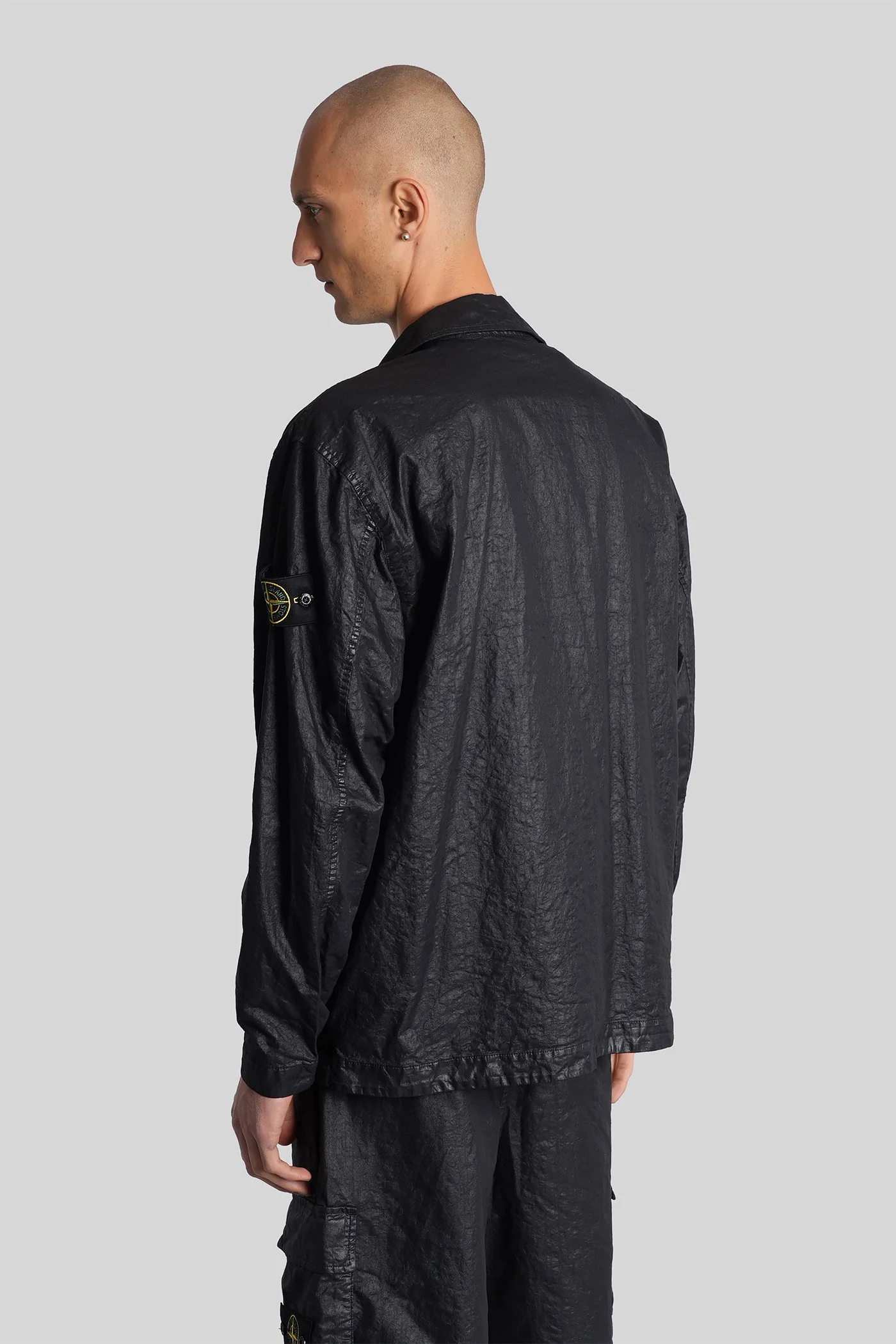 Casual jacket in black cotton - Image 3