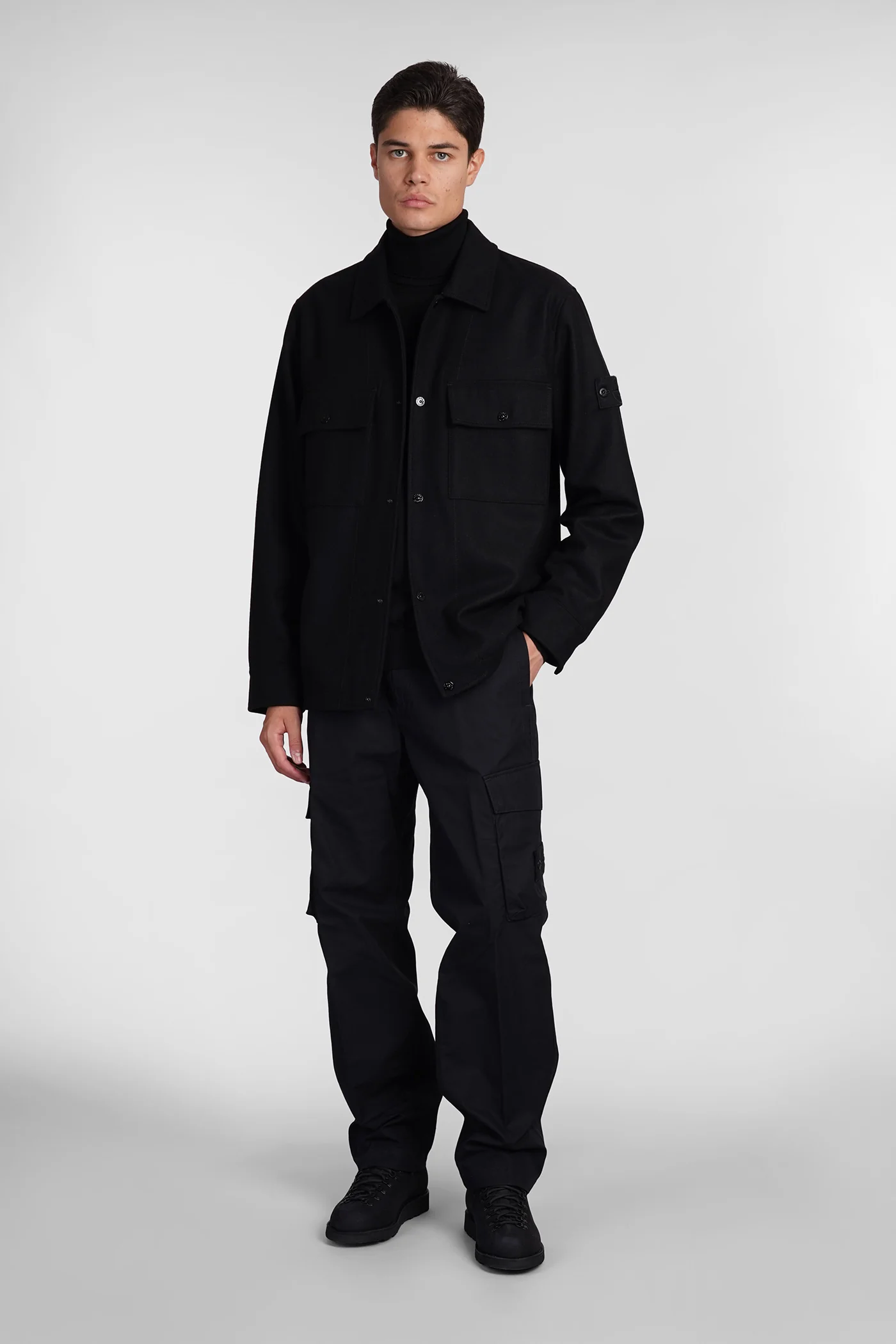 Casual jacket in black wool - Image 2
