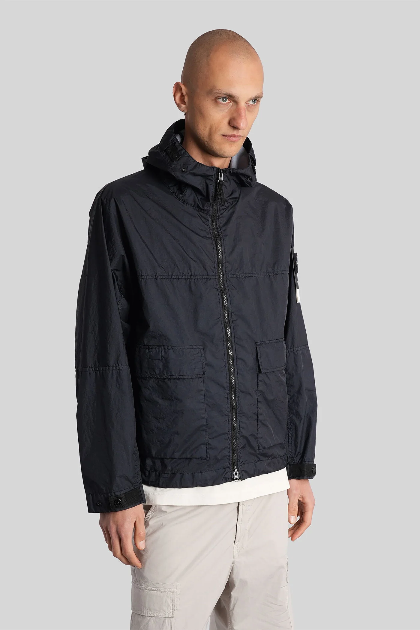 Casual jacket in blue polyamide - Image 4