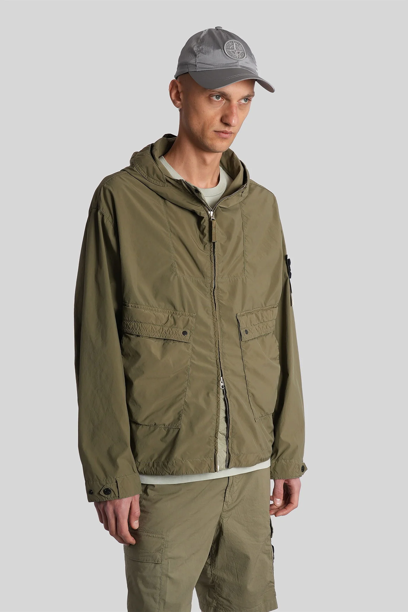 Casual jacket in green polyester - Image 4