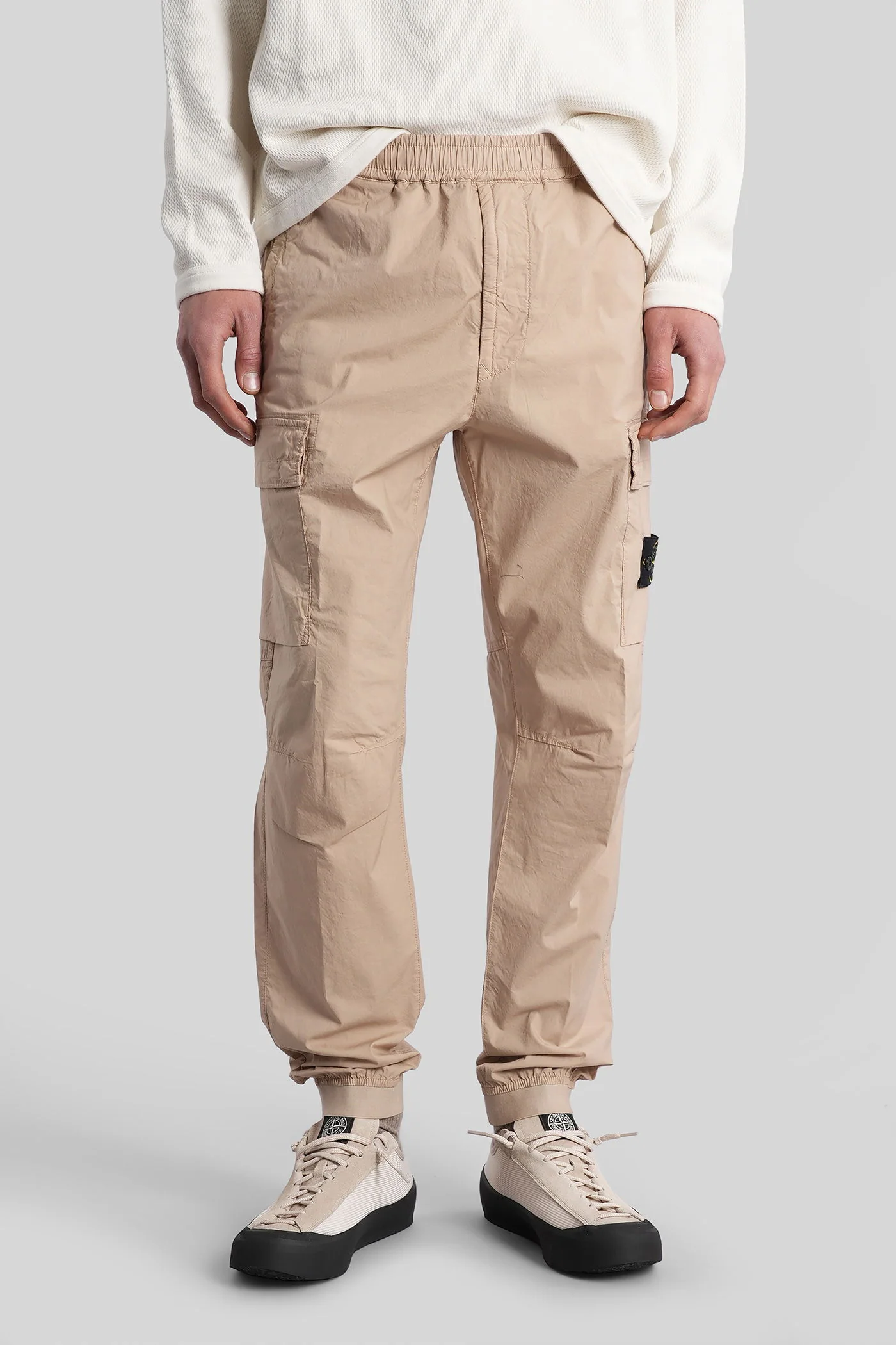 Pants in beige cotton