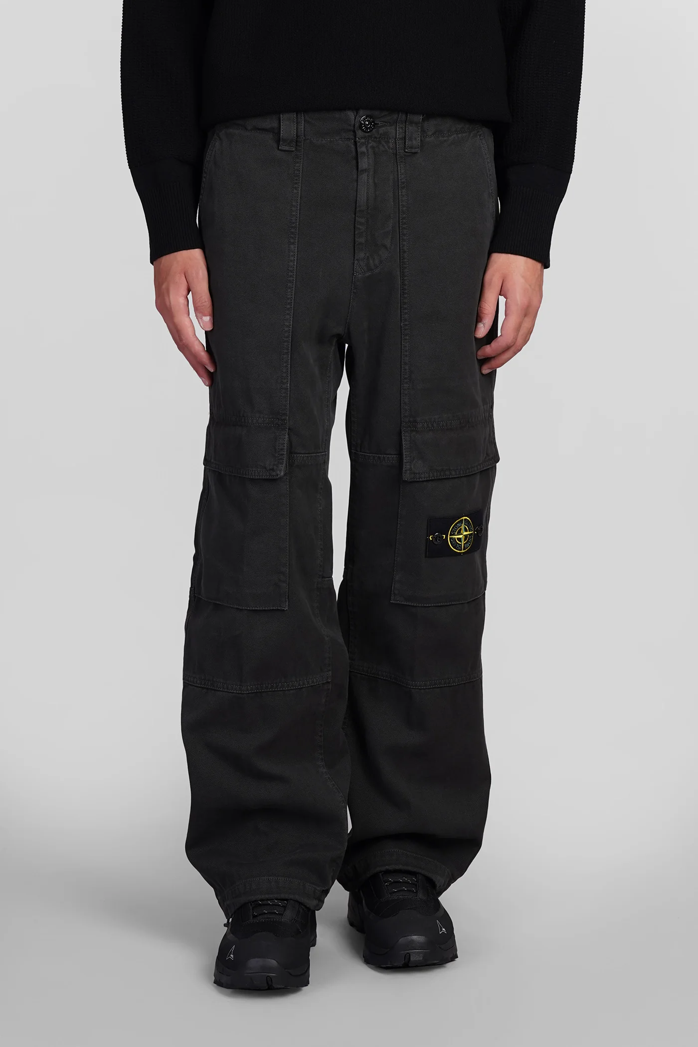 Pants in grey cotton