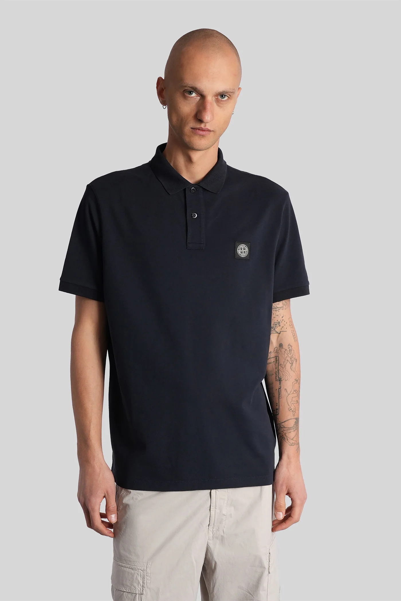 Polo in blue cotton