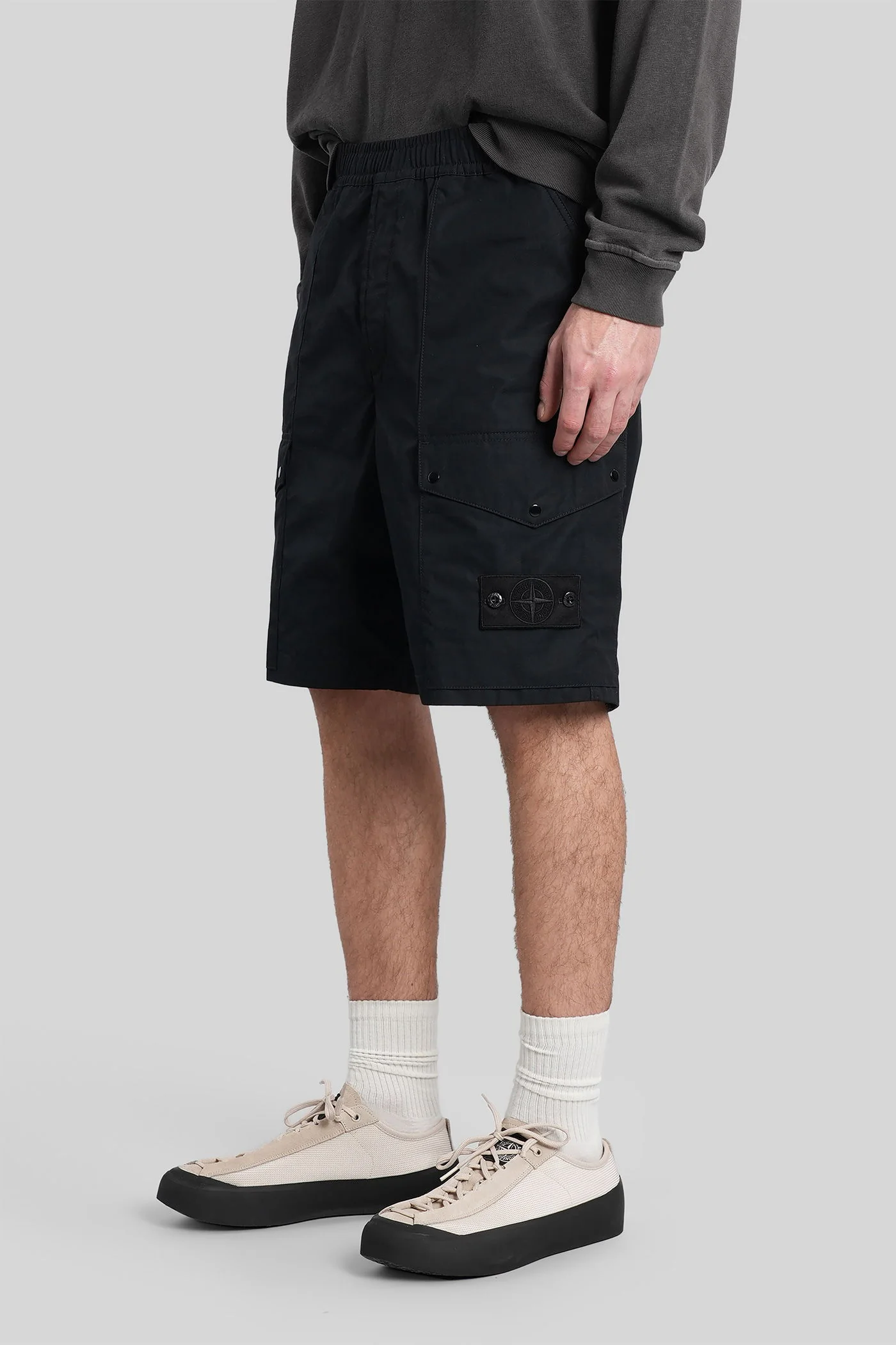 Shorts in black cotton - Image 4